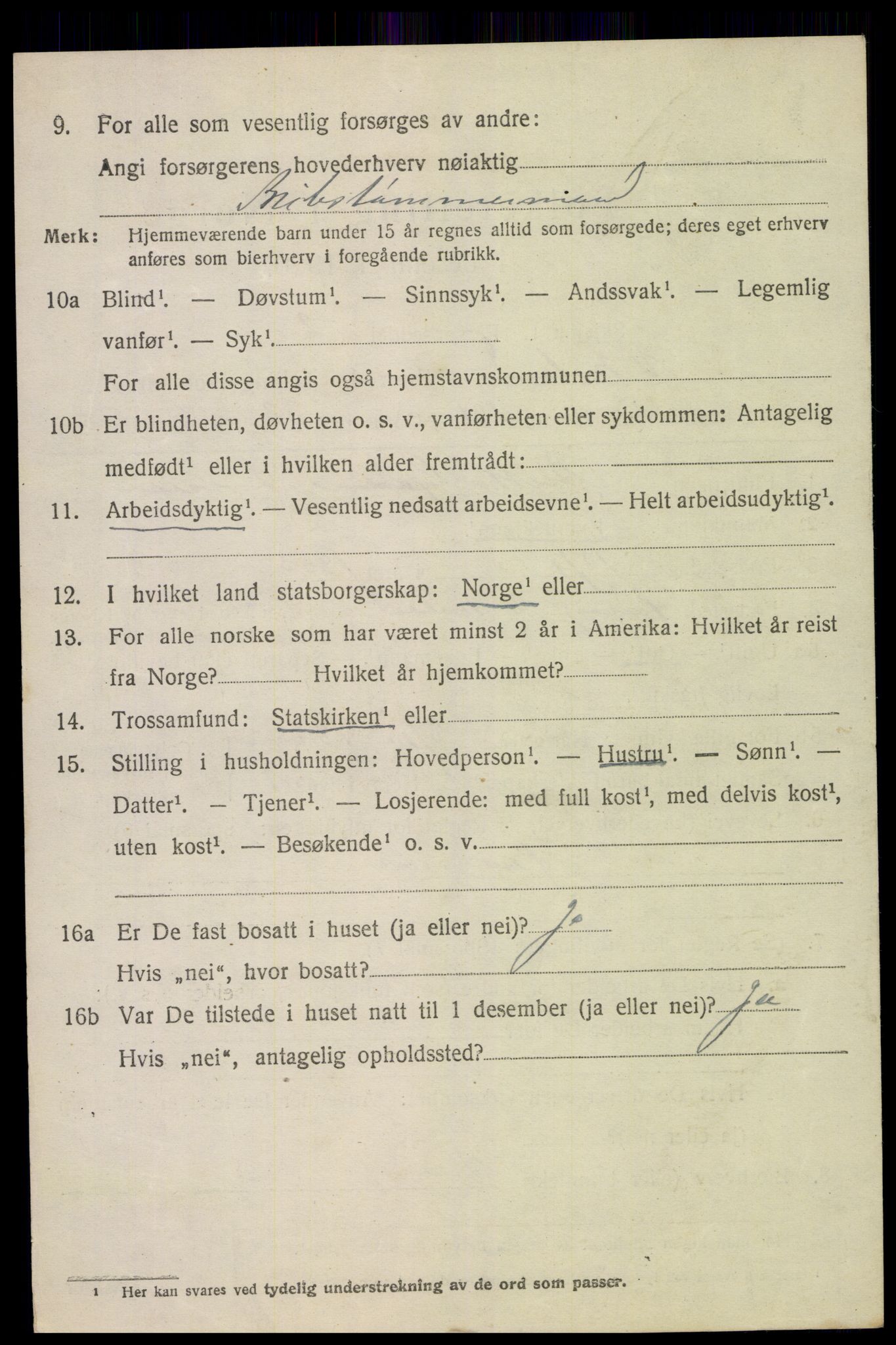 SAK, 1920 census for Vestre Moland, 1920, p. 2256