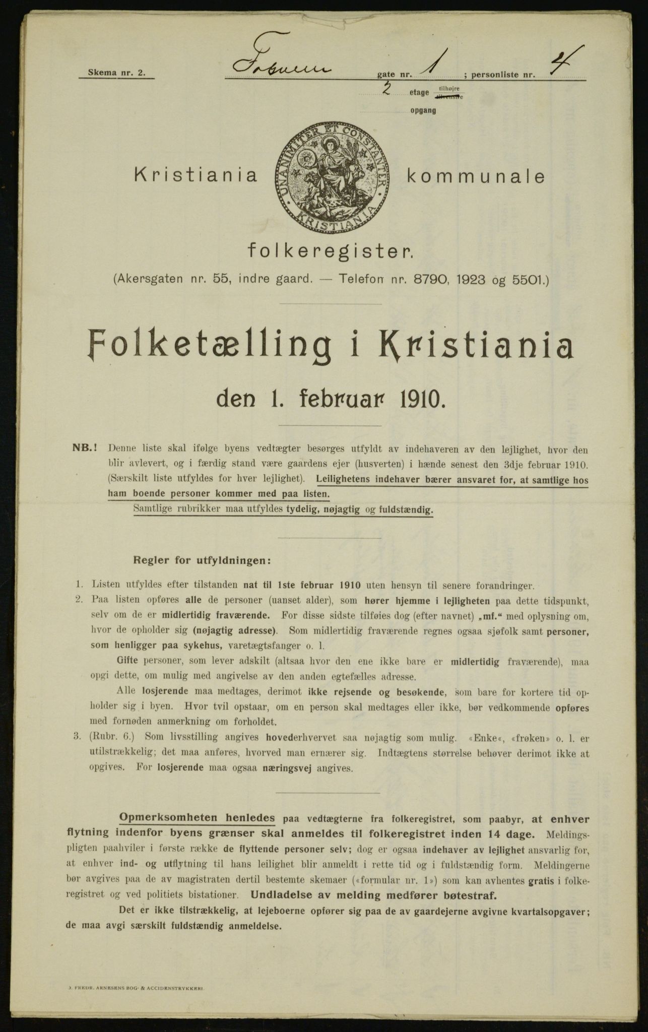 OBA, Municipal Census 1910 for Kristiania, 1910, p. 23207