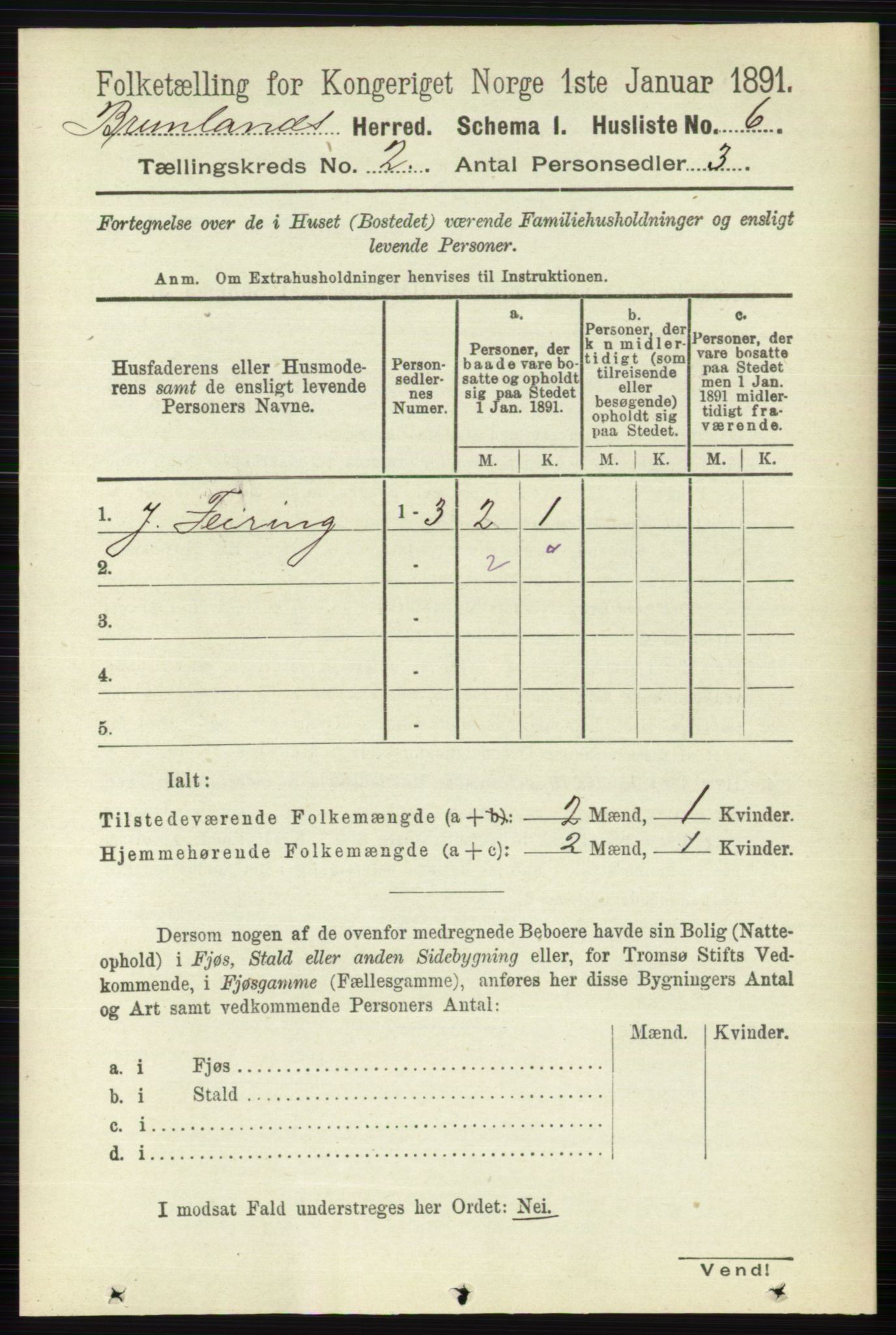 RA, 1891 census for 0726 Brunlanes, 1891, p. 606