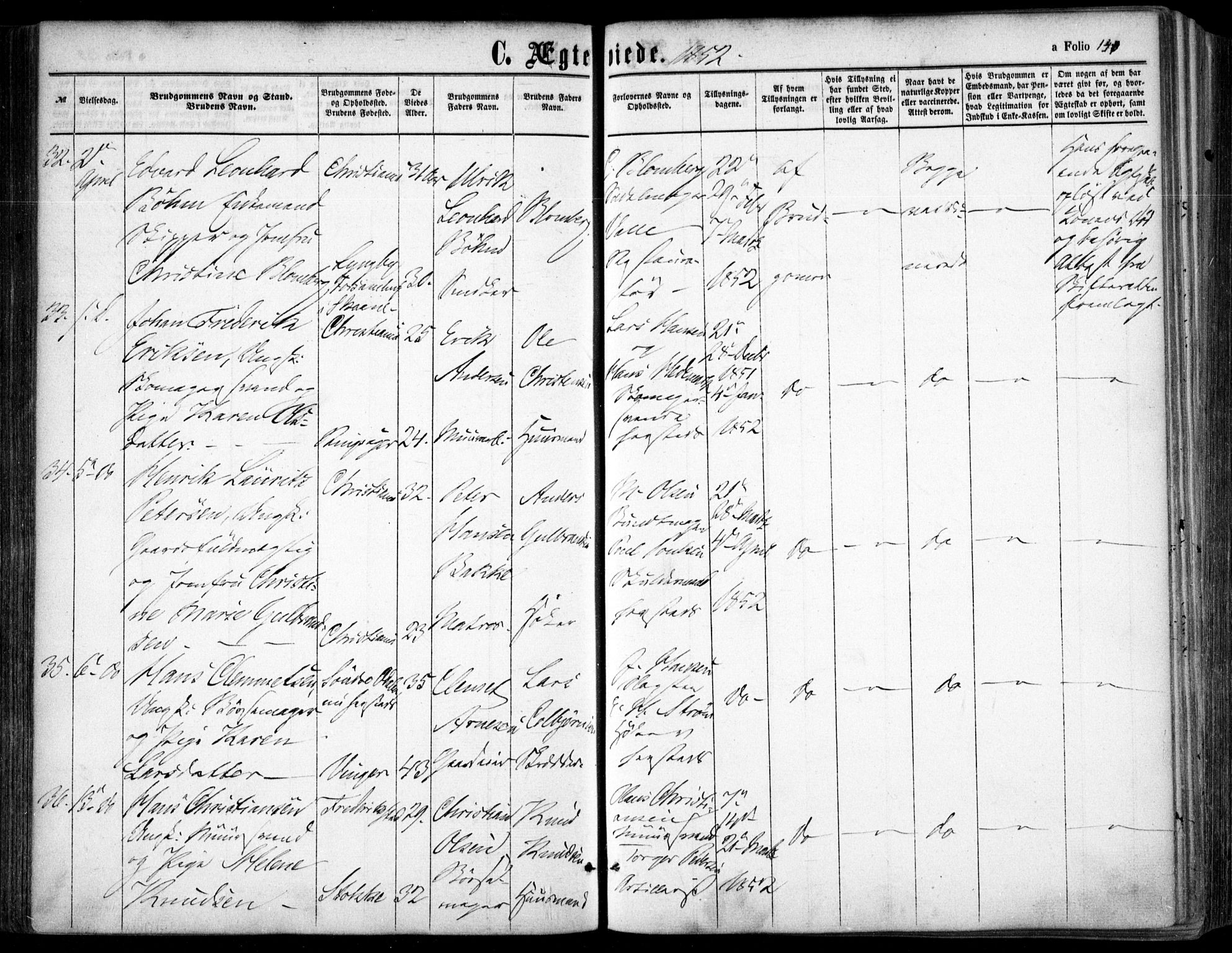 Oslo domkirke Kirkebøker, SAO/A-10752/F/Fa/L0020: Parish register (official) no. 20, 1848-1865, p. 140