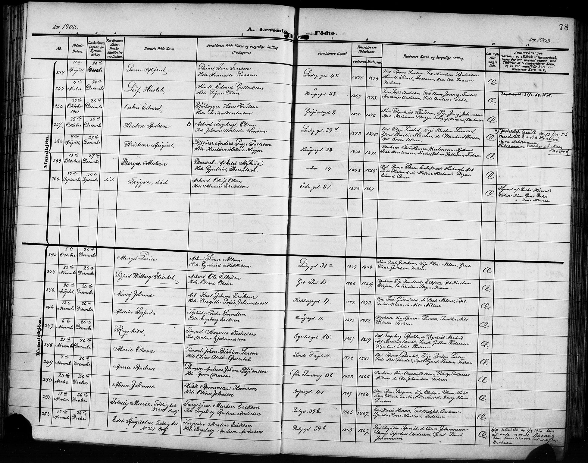 Sandviken Sokneprestembete, AV/SAB-A-77601/H/Hb/L0004: Parish register (copy) no. B 1, 1901-1914, p. 78