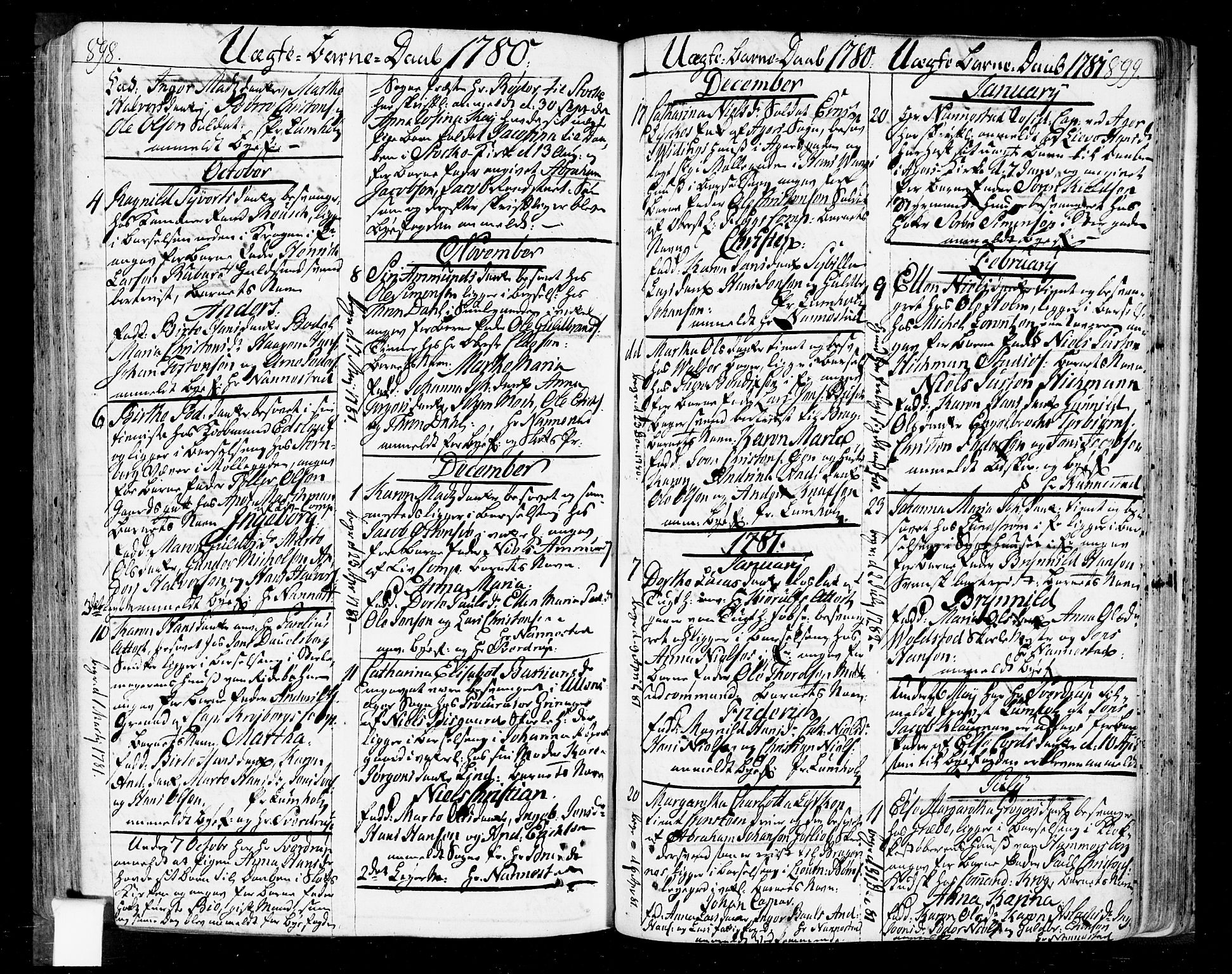 Oslo domkirke Kirkebøker, SAO/A-10752/F/Fa/L0004: Parish register (official) no. 4, 1743-1786, p. 898-899