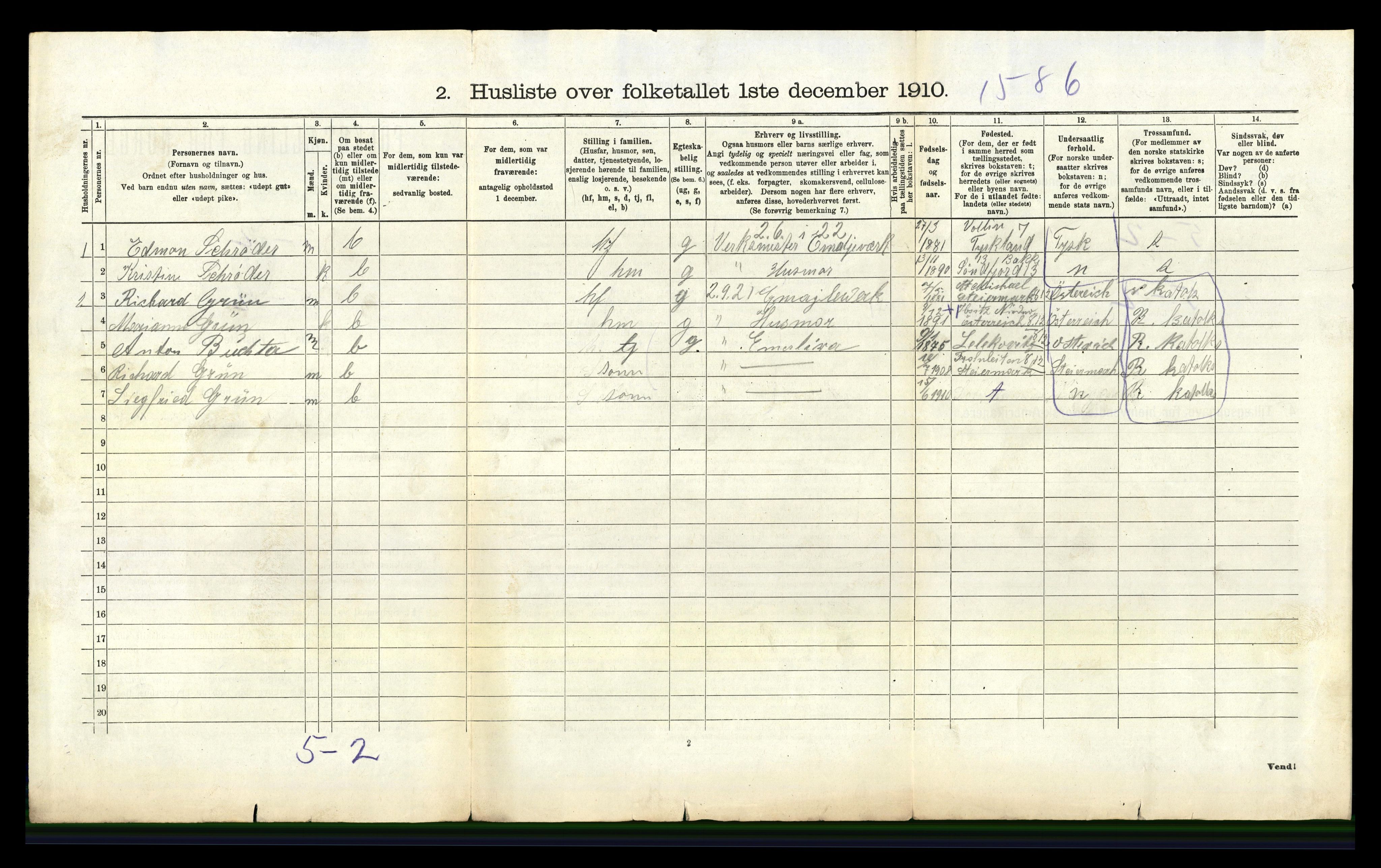 RA, 1910 census for Årstad, 1910, p. 1059