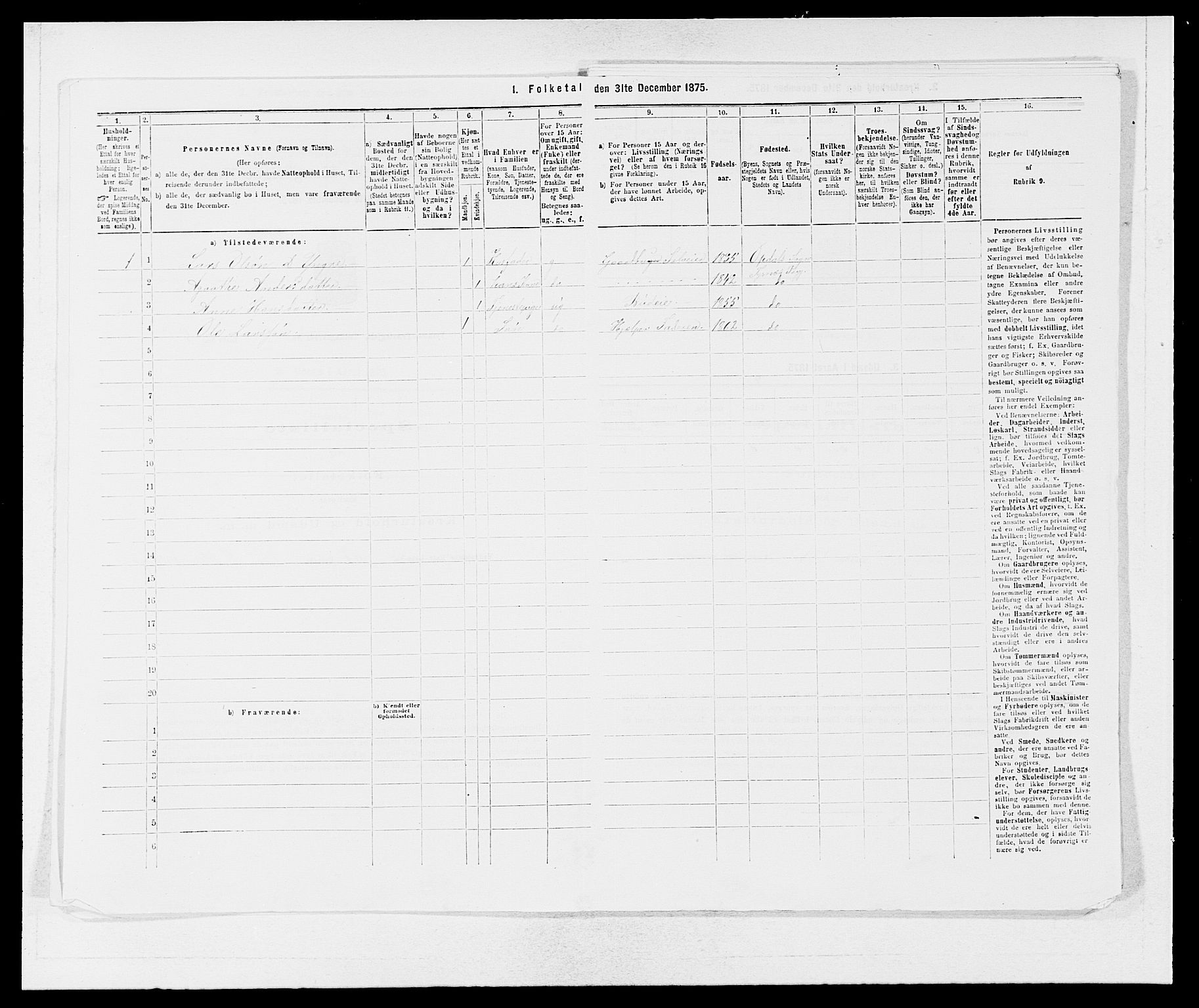 SAB, 1875 census for 1223P Tysnes, 1875, p. 439