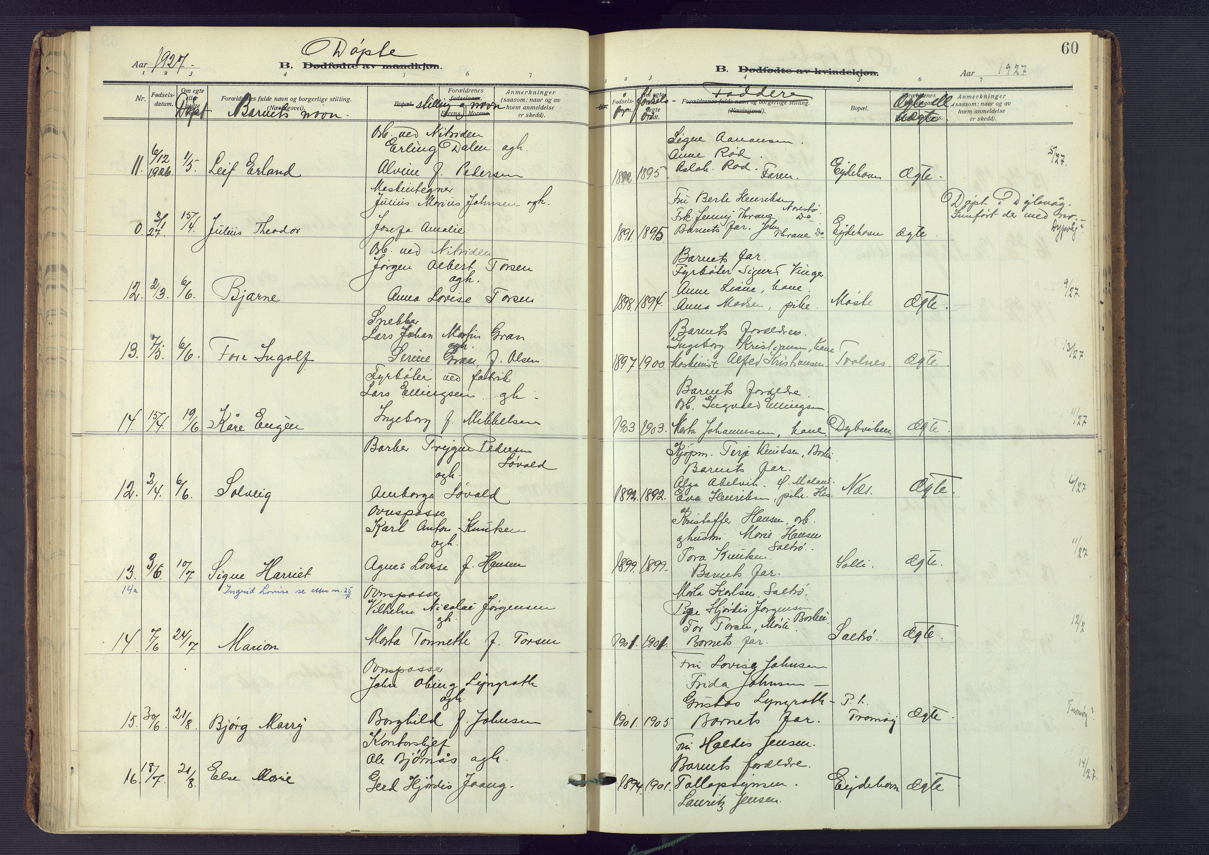 Austre Moland sokneprestkontor, SAK/1111-0001/F/Fa/Fab/L0003: Parish register (official) no. A 3, 1914-1927, p. 60