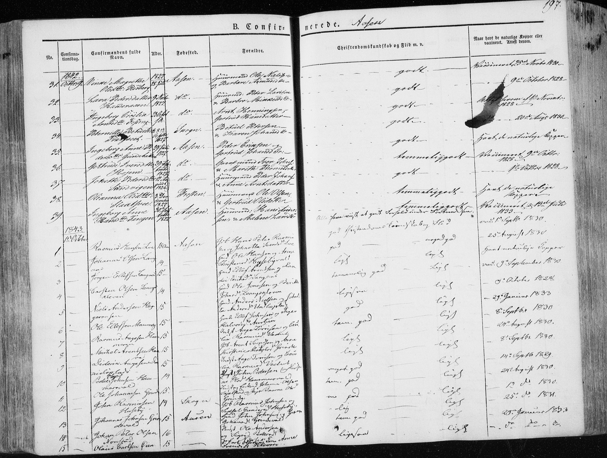 Ministerialprotokoller, klokkerbøker og fødselsregistre - Nord-Trøndelag, SAT/A-1458/713/L0115: Parish register (official) no. 713A06, 1838-1851, p. 197