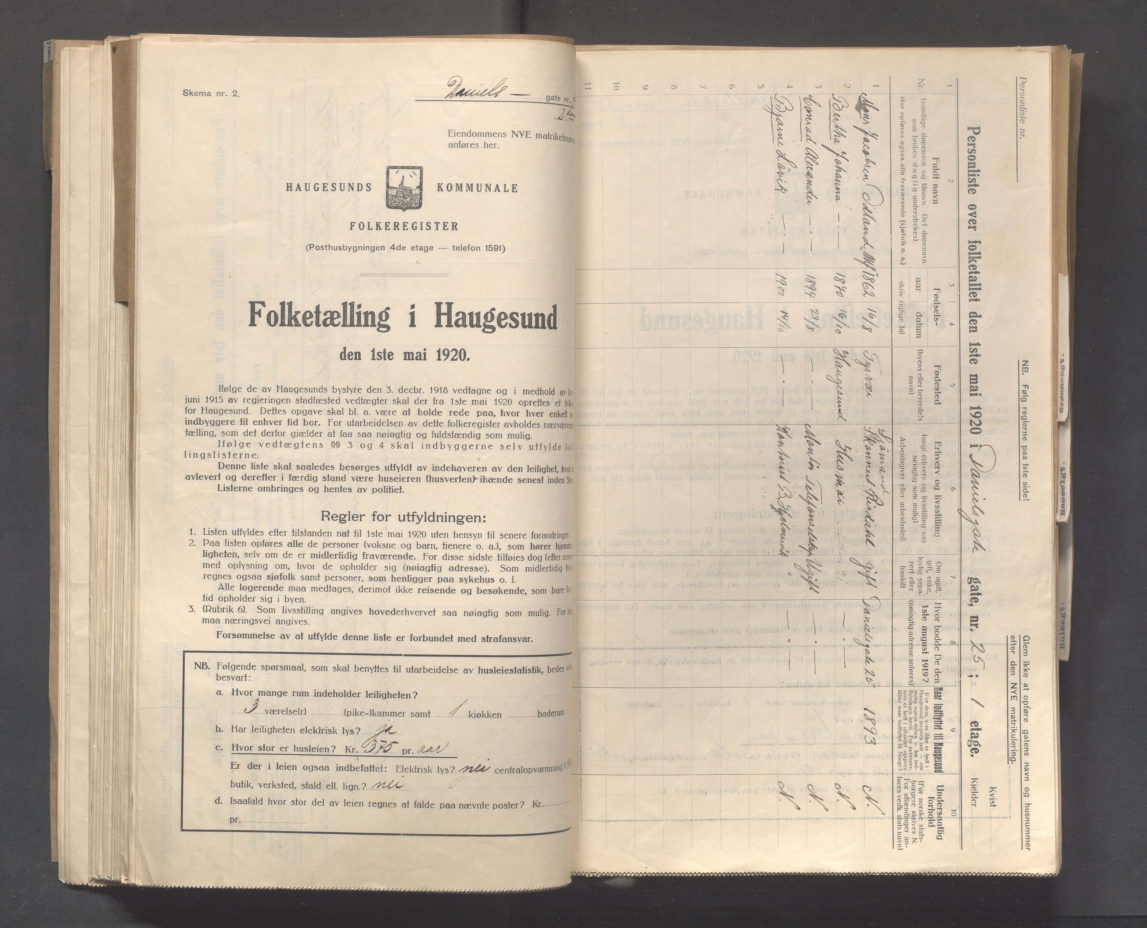 IKAR, Local census 1.5.1920 for Haugesund, 1920, p. 5690