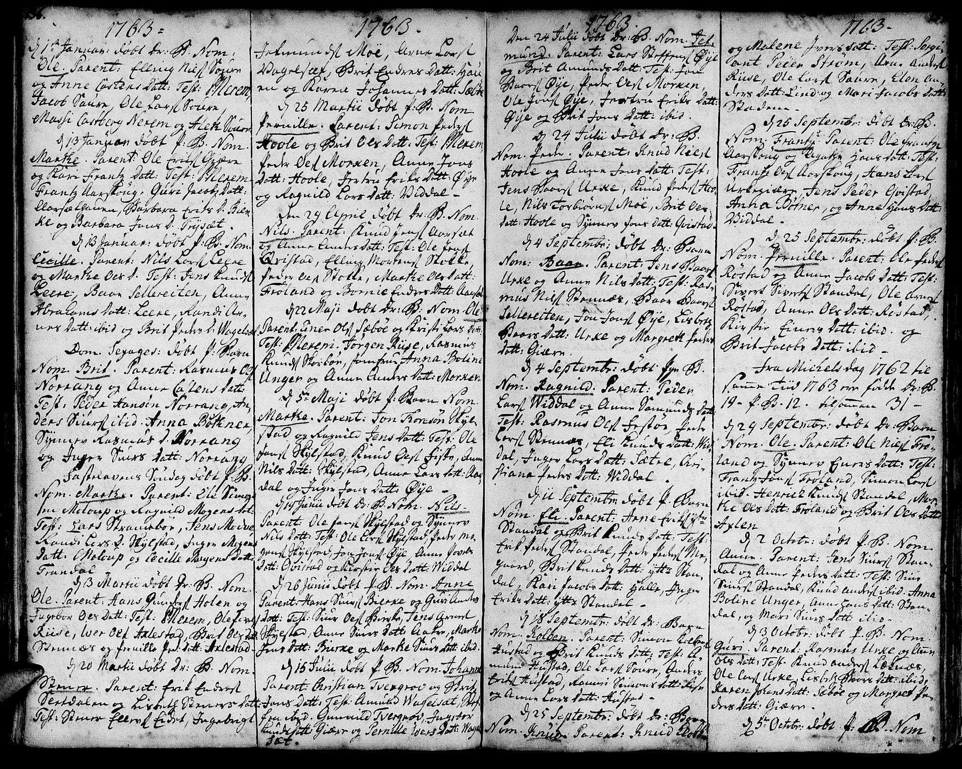 Ministerialprotokoller, klokkerbøker og fødselsregistre - Møre og Romsdal, AV/SAT-A-1454/515/L0205: Parish register (official) no. 515A01, 1733-1764, p. 136-137