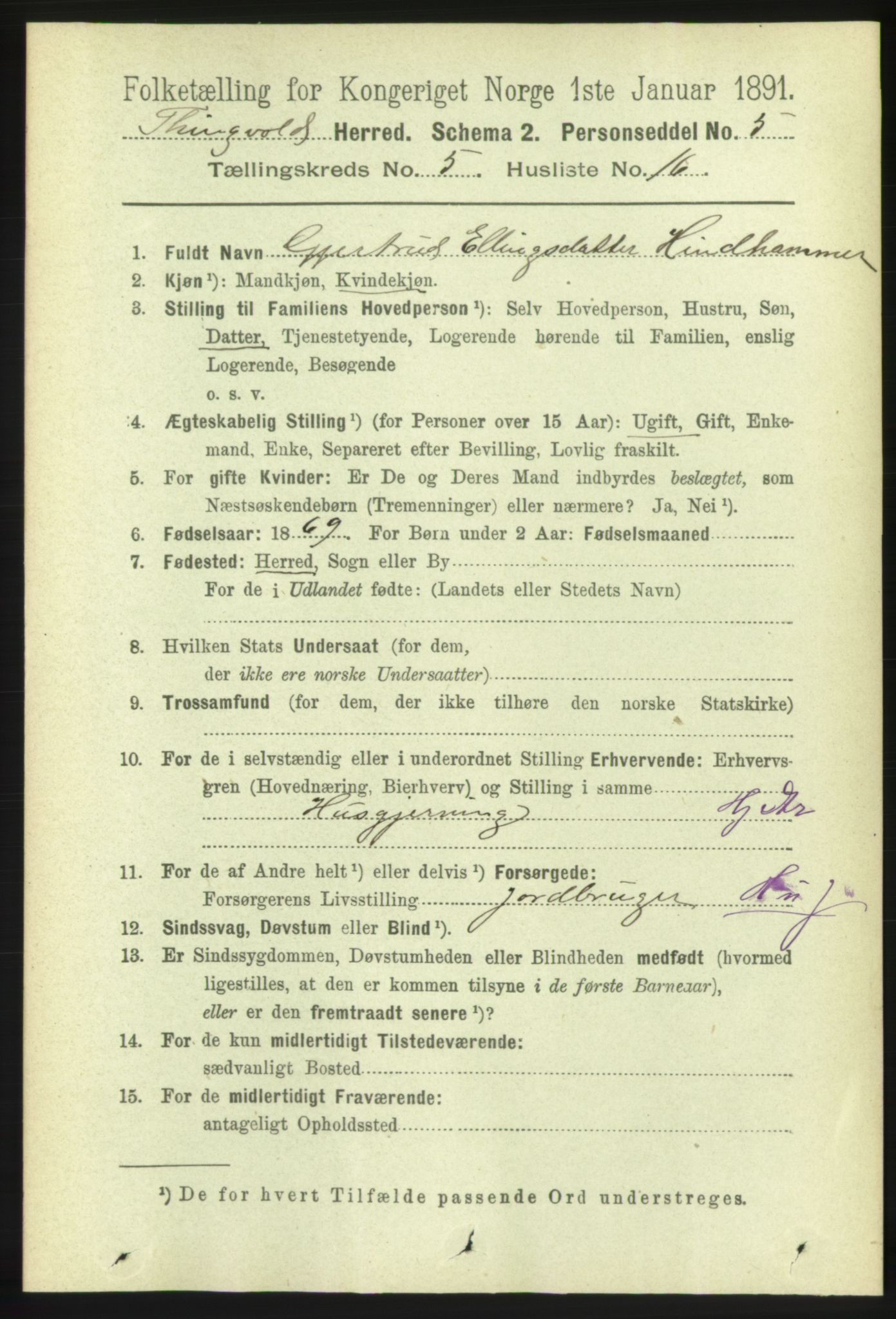 RA, 1891 census for 1560 Tingvoll, 1891, p. 2157