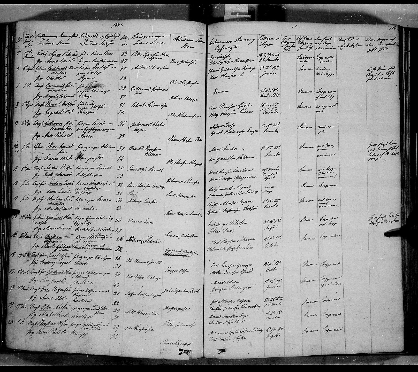 Jevnaker prestekontor, AV/SAH-PREST-116/H/Ha/Haa/L0006: Parish register (official) no. 6, 1837-1857, p. 176