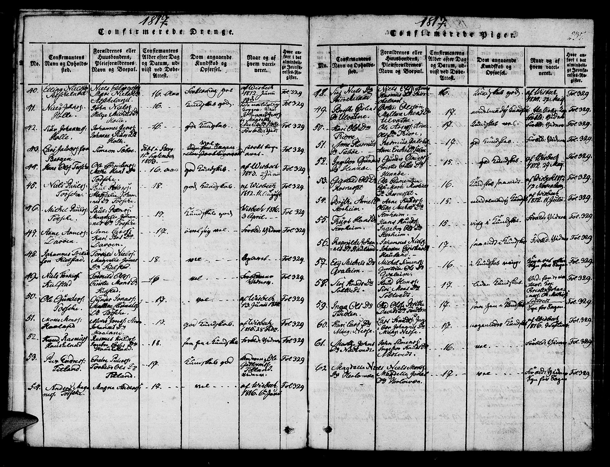 Manger sokneprestembete, AV/SAB-A-76801/H/Haa: Parish register (official) no. A 3, 1816-1824, p. 237