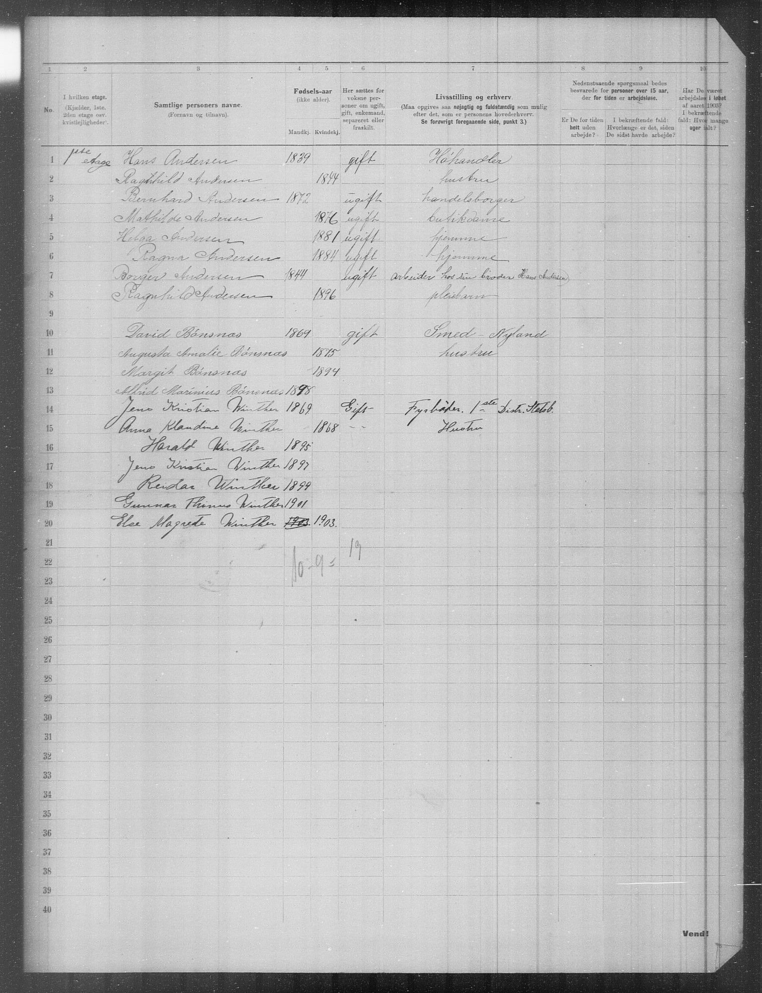 OBA, Municipal Census 1903 for Kristiania, 1903, p. 4248