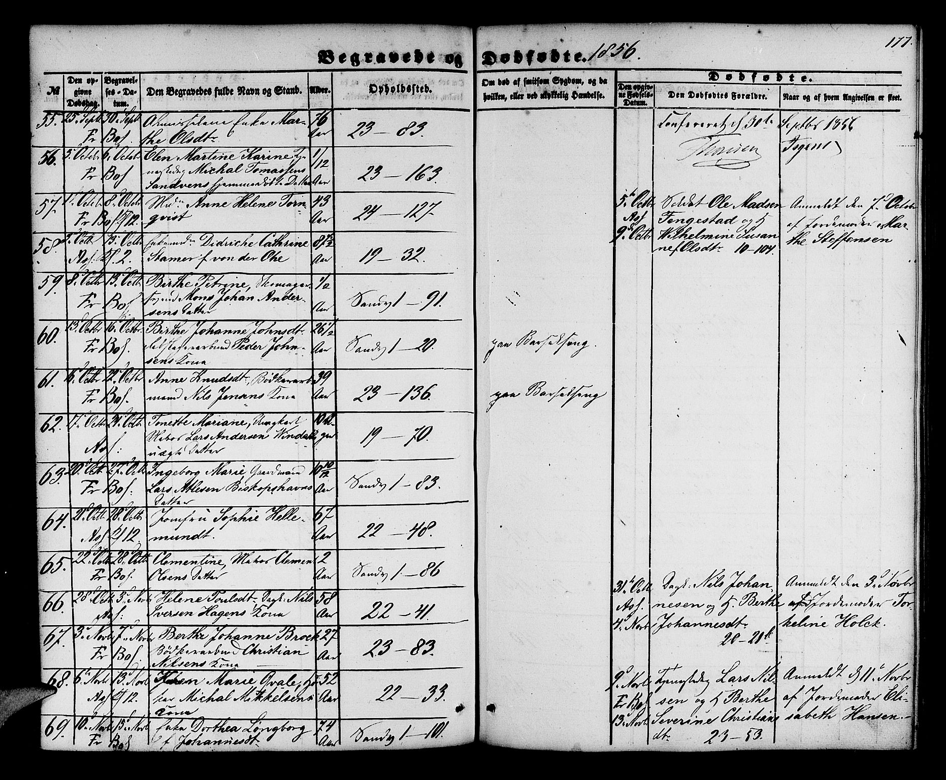 Korskirken sokneprestembete, SAB/A-76101/H/Hab: Parish register (copy) no. E 2, 1851-1871, p. 177