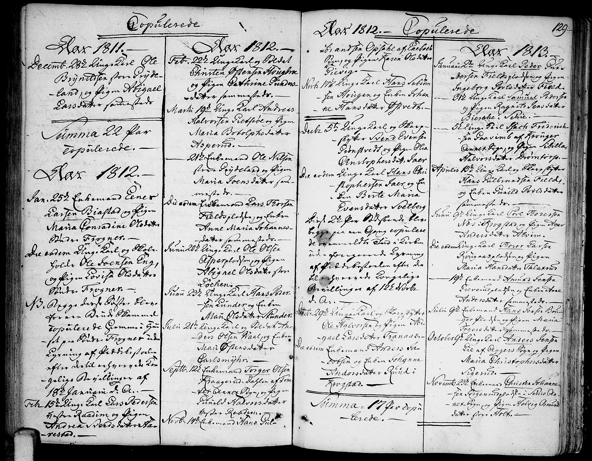 Kråkstad prestekontor Kirkebøker, SAO/A-10125a/F/Fa/L0002: Parish register (official) no. I 2, 1786-1814, p. 129