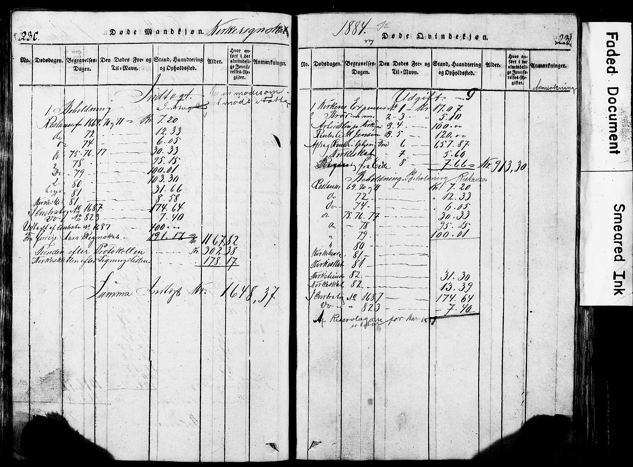 Torvastad sokneprestkontor, AV/SAST-A -101857/H/Ha/Hab/L0002: Parish register (copy) no. B 2, 1817-1834, p. 230-231