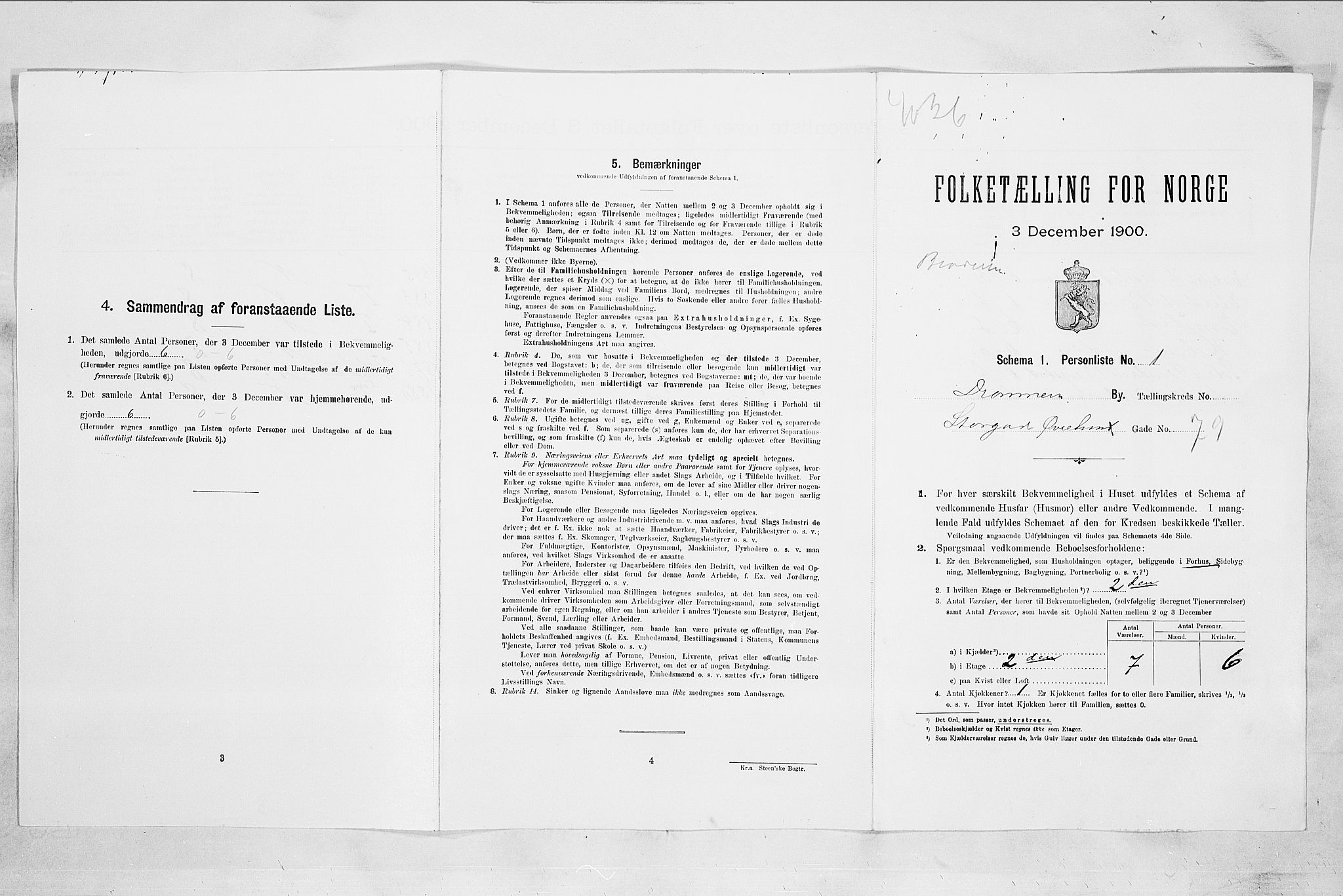 RA, 1900 census for Drammen, 1900, p. 965