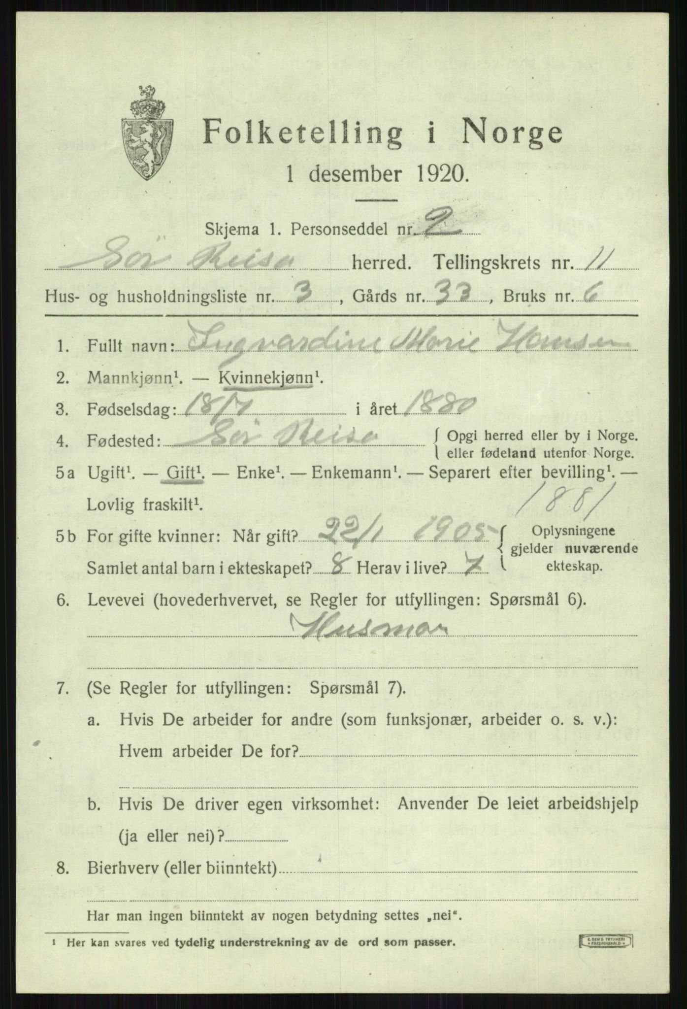 SATØ, 1920 census for Sørreisa, 1920, p. 4771