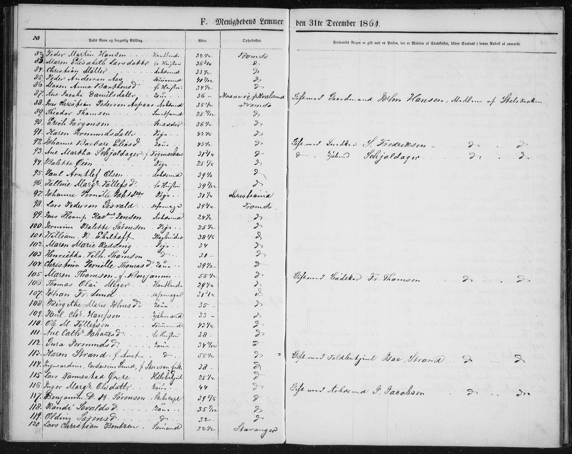 Uten arkivreferanse, SATØ/-: Dissenter register no. DP 1, 1856-1892