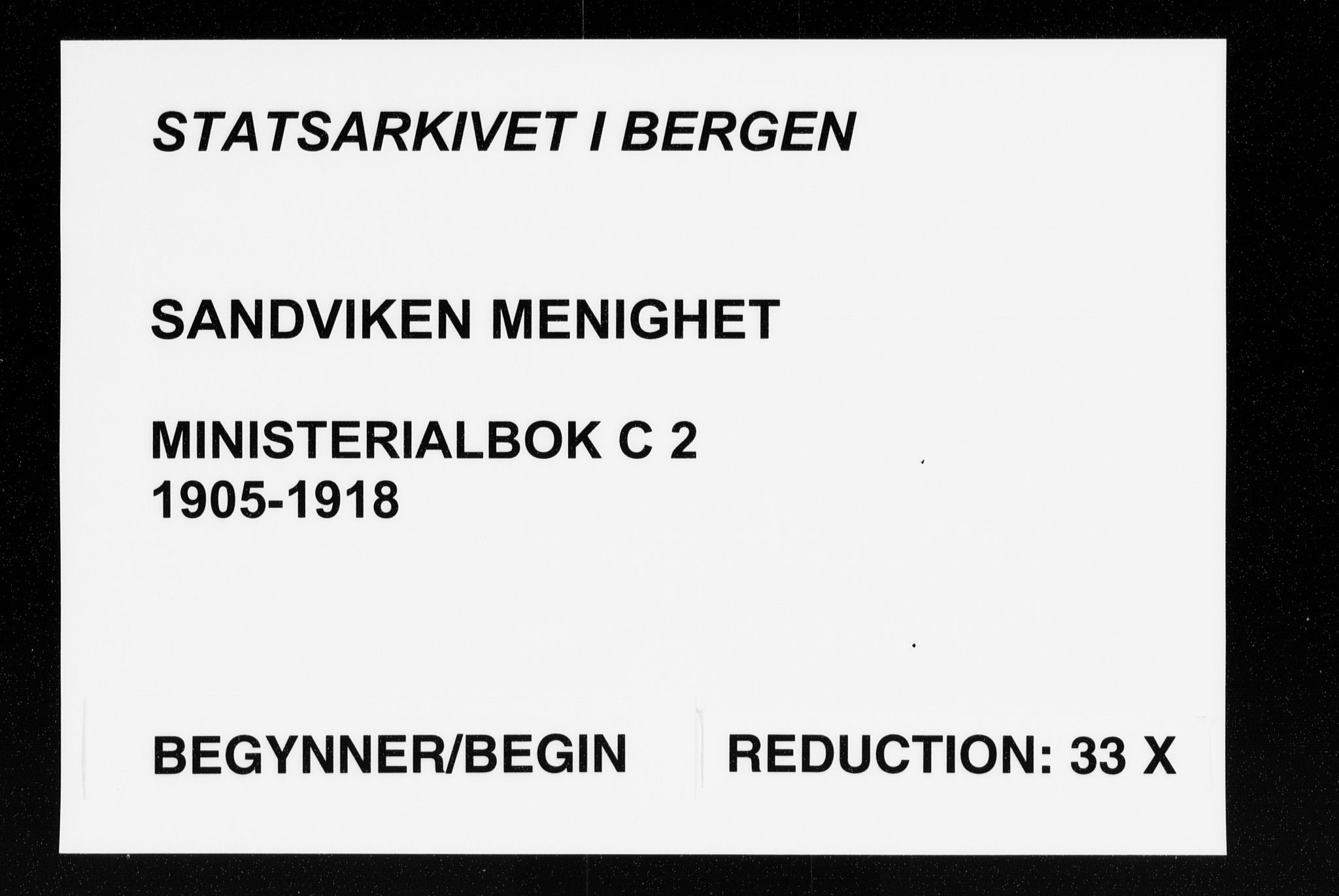 Sandviken Sokneprestembete, SAB/A-77601/H/Ha/L0011: Parish register (official) no. C 2, 1905-1918