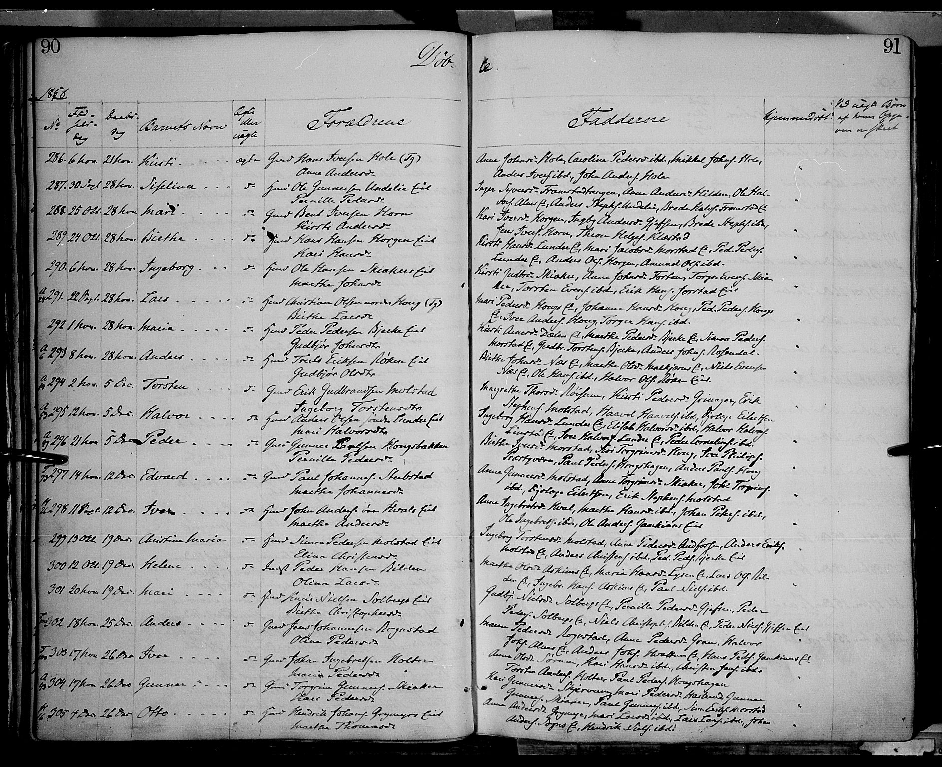 Gran prestekontor, AV/SAH-PREST-112/H/Ha/Haa/L0012: Parish register (official) no. 12, 1856-1874, p. 90-91