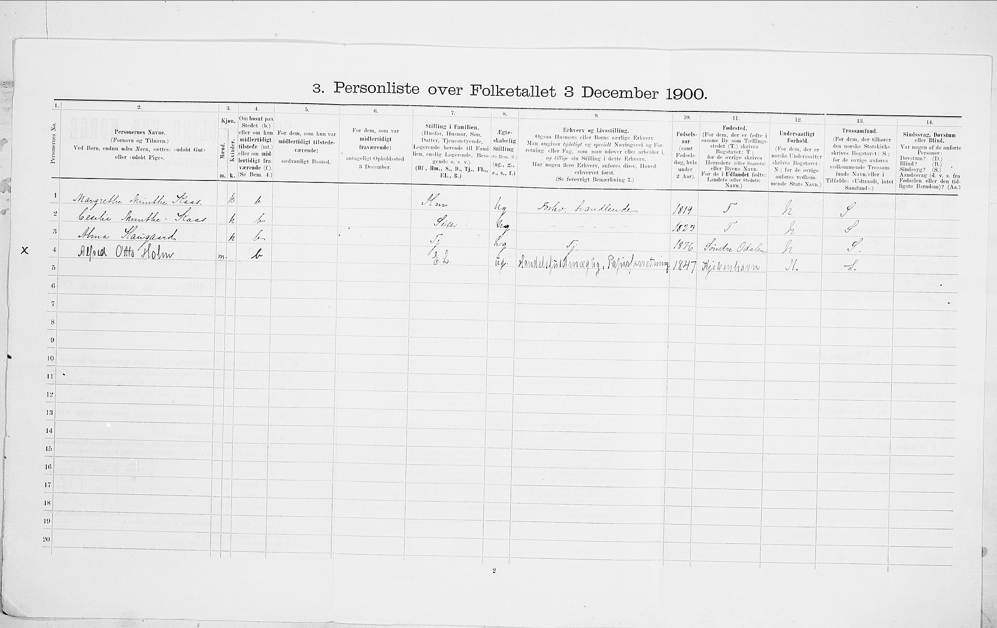 SAO, 1900 census for Kristiania, 1900, p. 75120