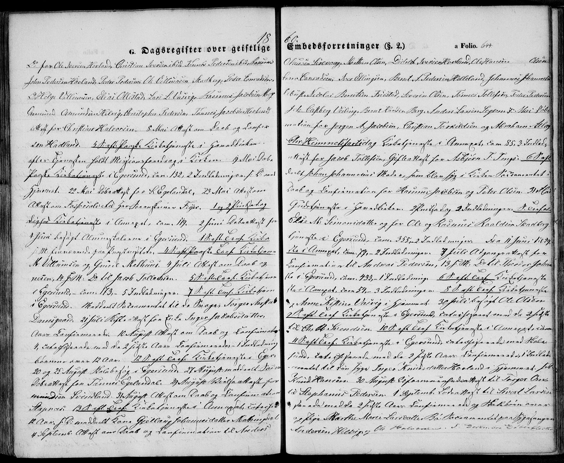 Eigersund sokneprestkontor, SAST/A-101807/S08/L0013: Parish register (official) no. A 12.2, 1850-1865, p. 644