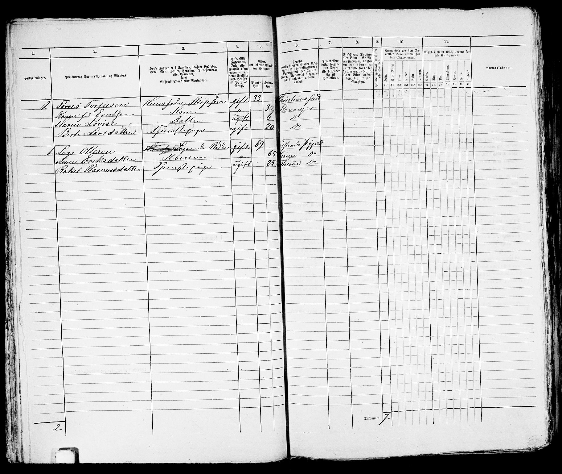 RA, 1865 census for Stavanger, 1865, p. 2049