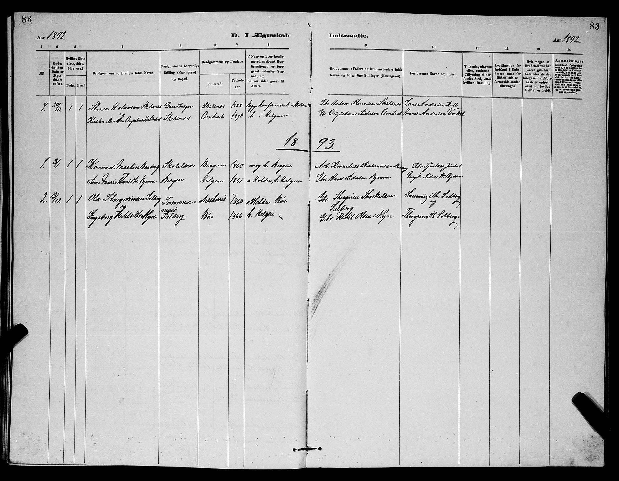 Holla kirkebøker, AV/SAKO-A-272/G/Gb/L0001: Parish register (copy) no. II 1, 1882-1897, p. 83