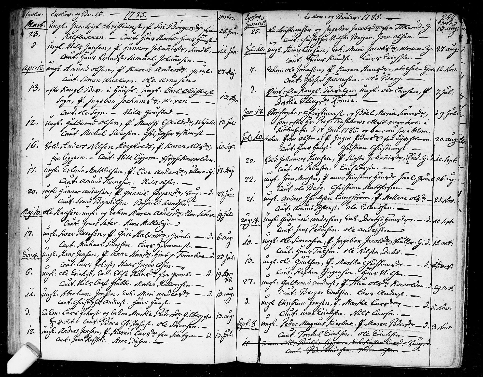 Aker prestekontor kirkebøker, SAO/A-10861/F/L0009: Parish register (official) no. 9, 1765-1785, p. 249