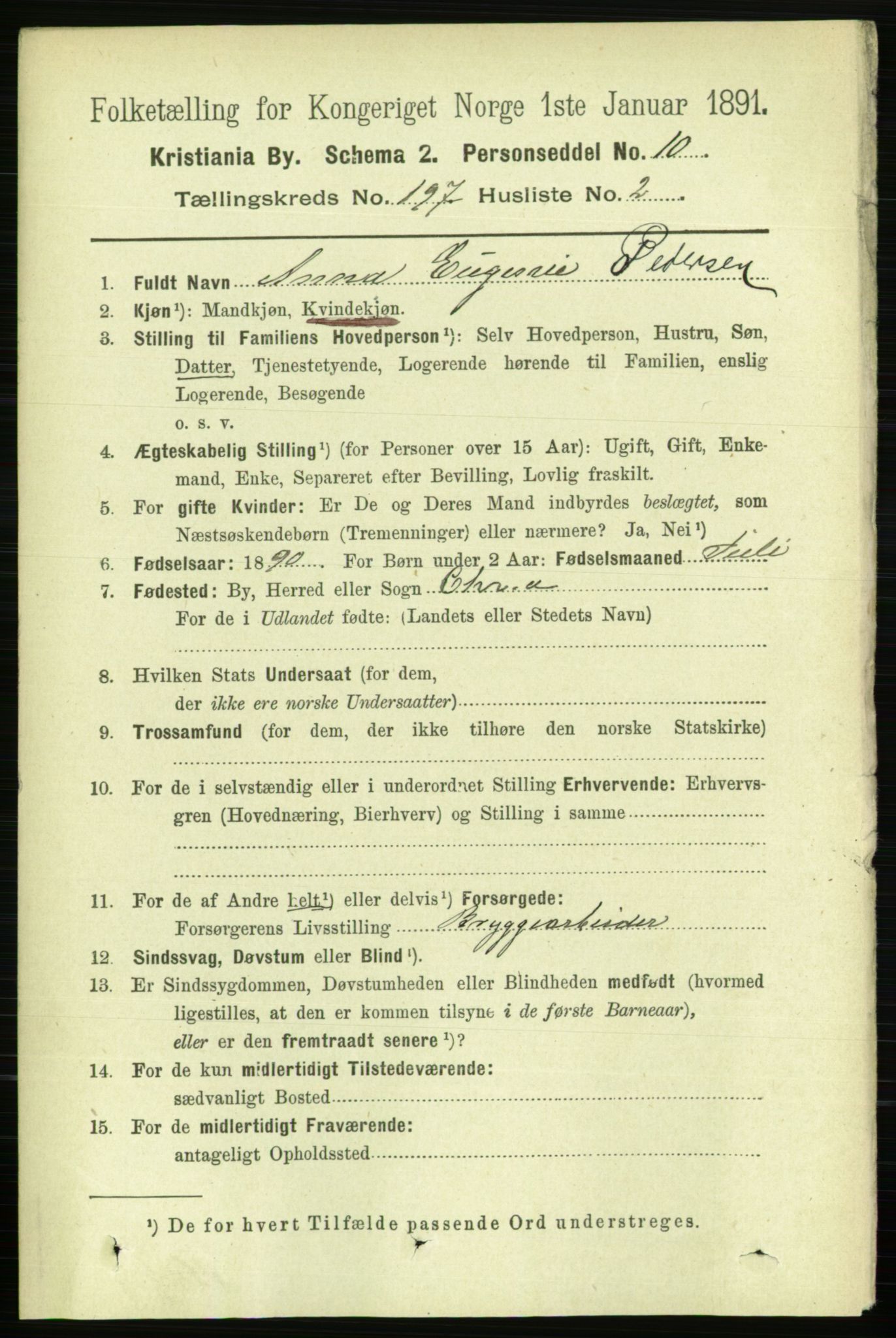 RA, 1891 census for 0301 Kristiania, 1891, p. 118855
