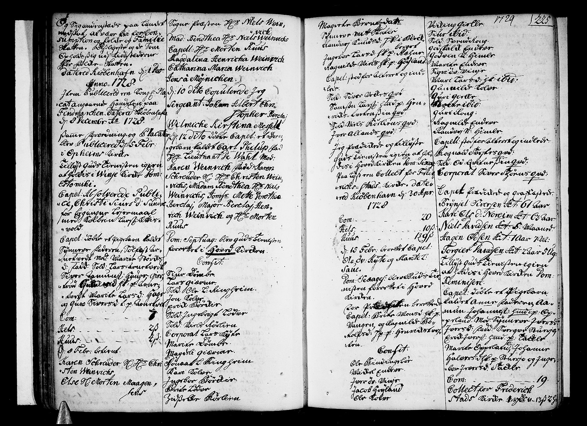 Voss sokneprestembete, SAB/A-79001/H/Haa: Parish register (official) no. A 3, 1726-1730, p. 225