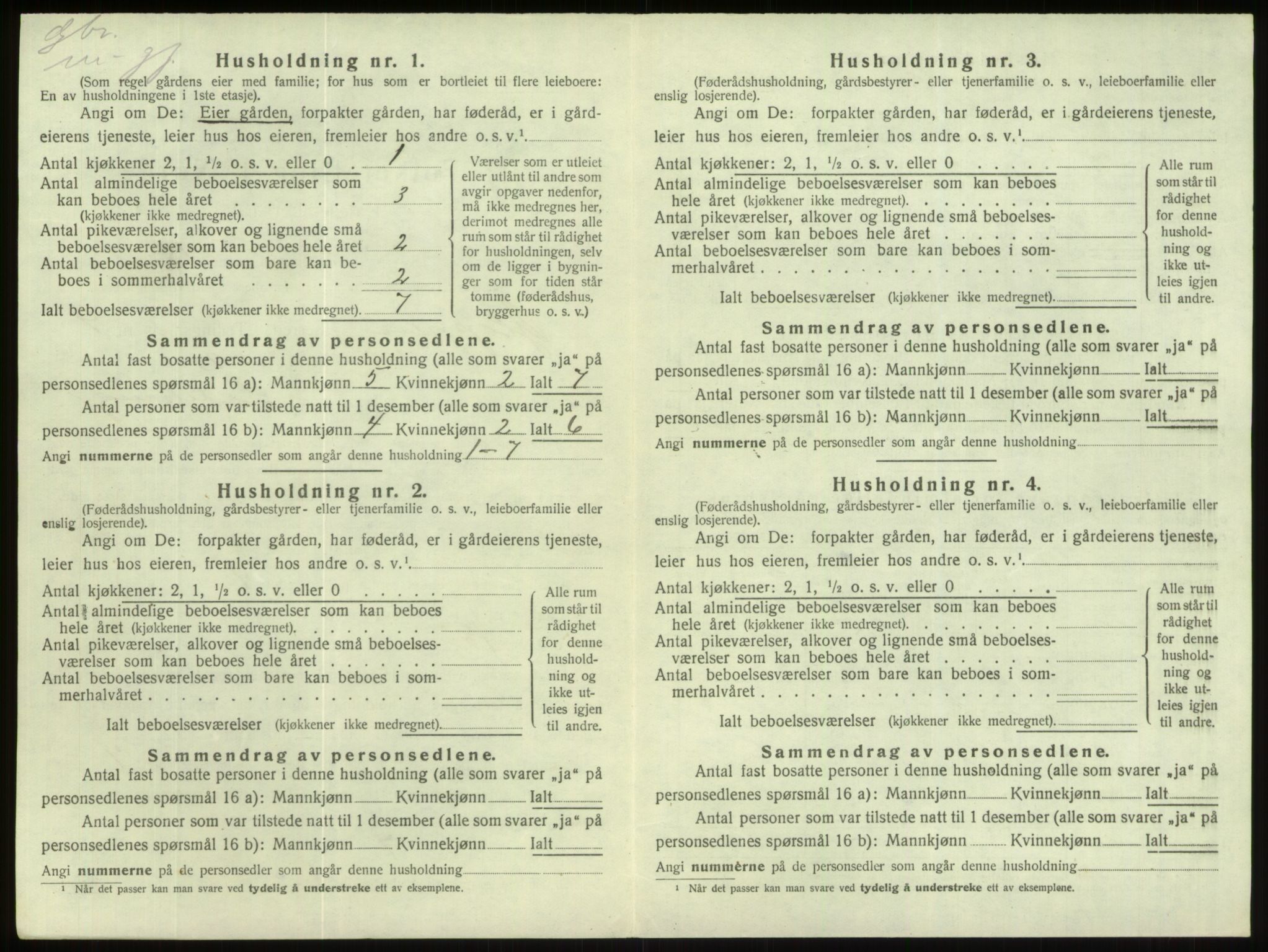 SAB, 1920 census for Gloppen, 1920, p. 640