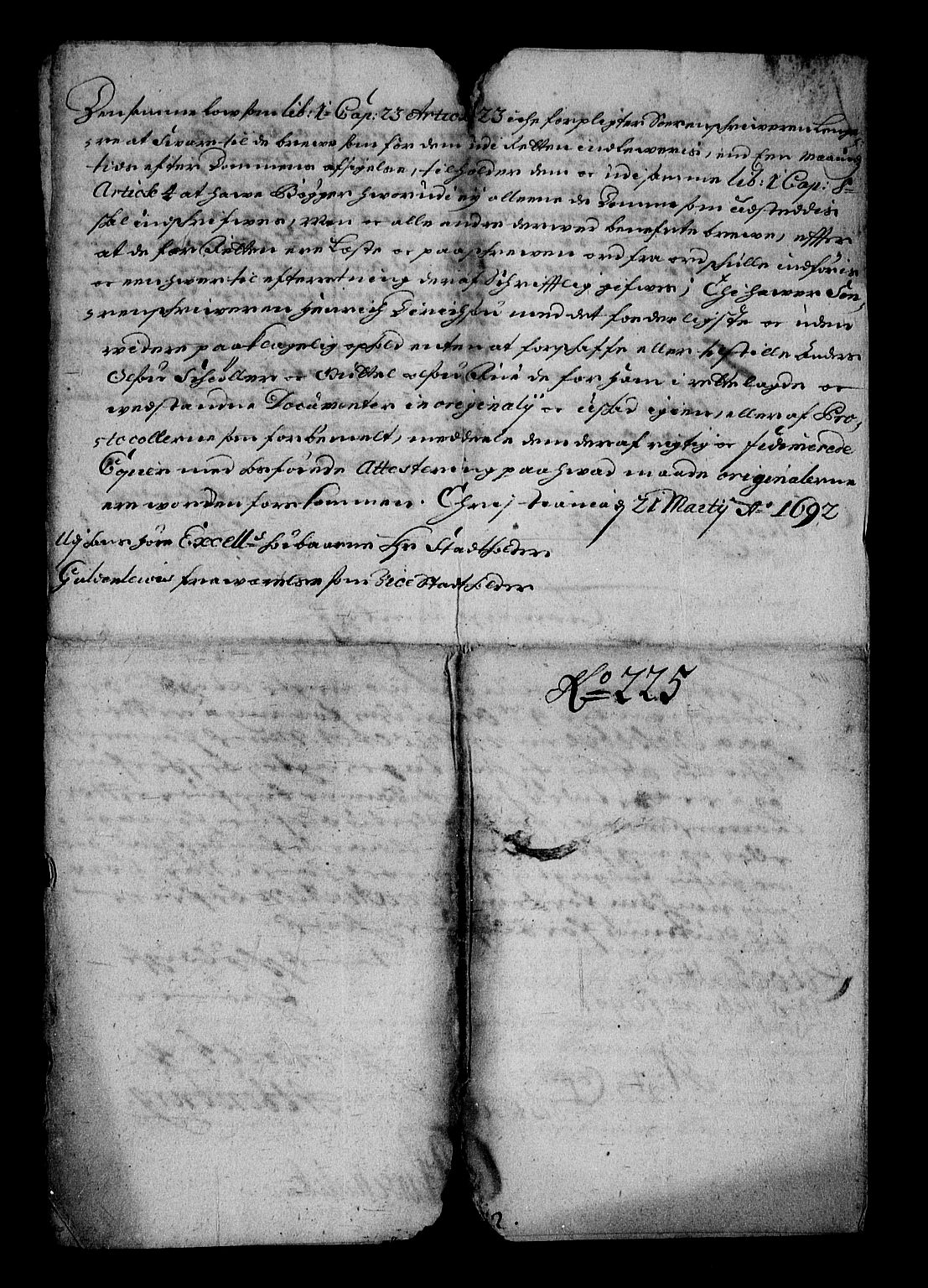 Stattholderembetet 1572-1771, AV/RA-EA-2870/Af/L0004: Avskrifter av vedlegg til originale supplikker, nummerert i samsvar med supplikkbøkene, 1691-1694, p. 167