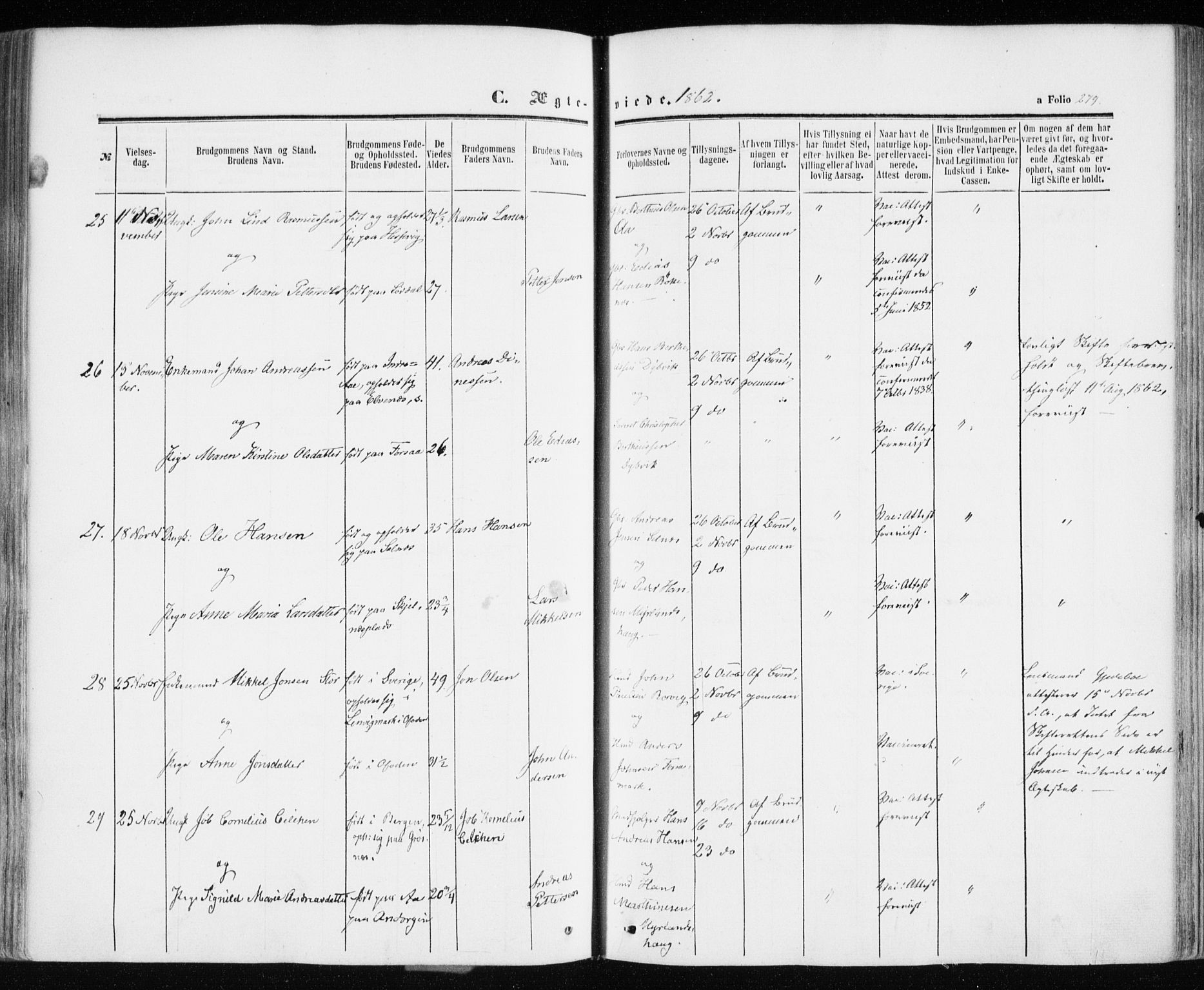 Ibestad sokneprestembete, SATØ/S-0077/H/Ha/Haa/L0009kirke: Parish register (official) no. 9, 1859-1868, p. 279