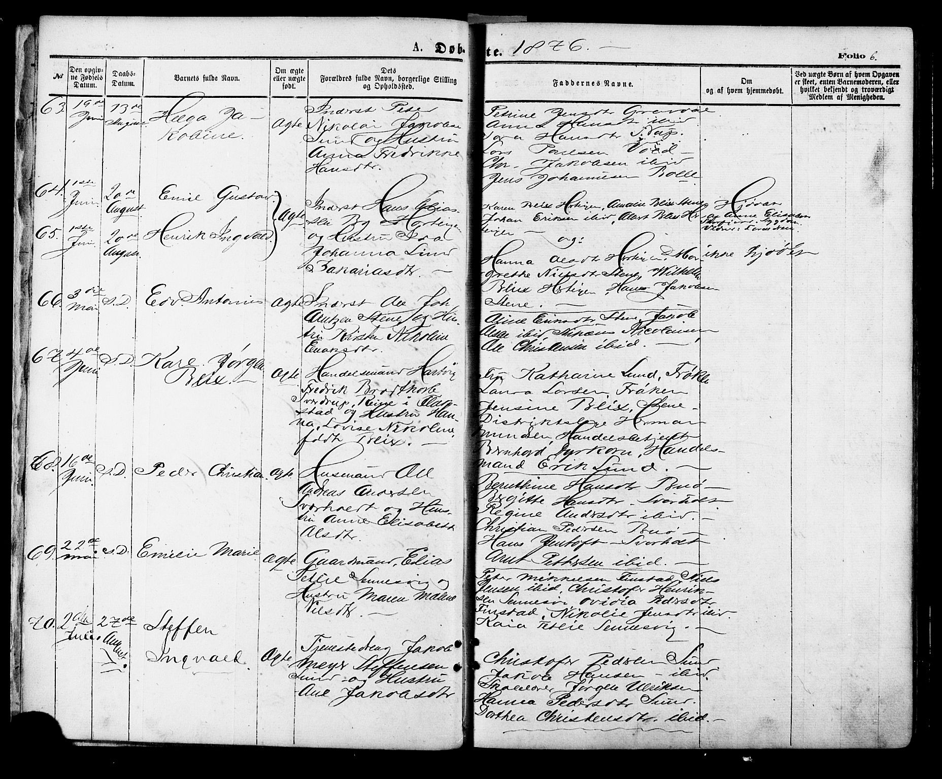 Ministerialprotokoller, klokkerbøker og fødselsregistre - Nordland, AV/SAT-A-1459/881/L1166: Parish register (copy) no. 881C03, 1876-1885, p. 6