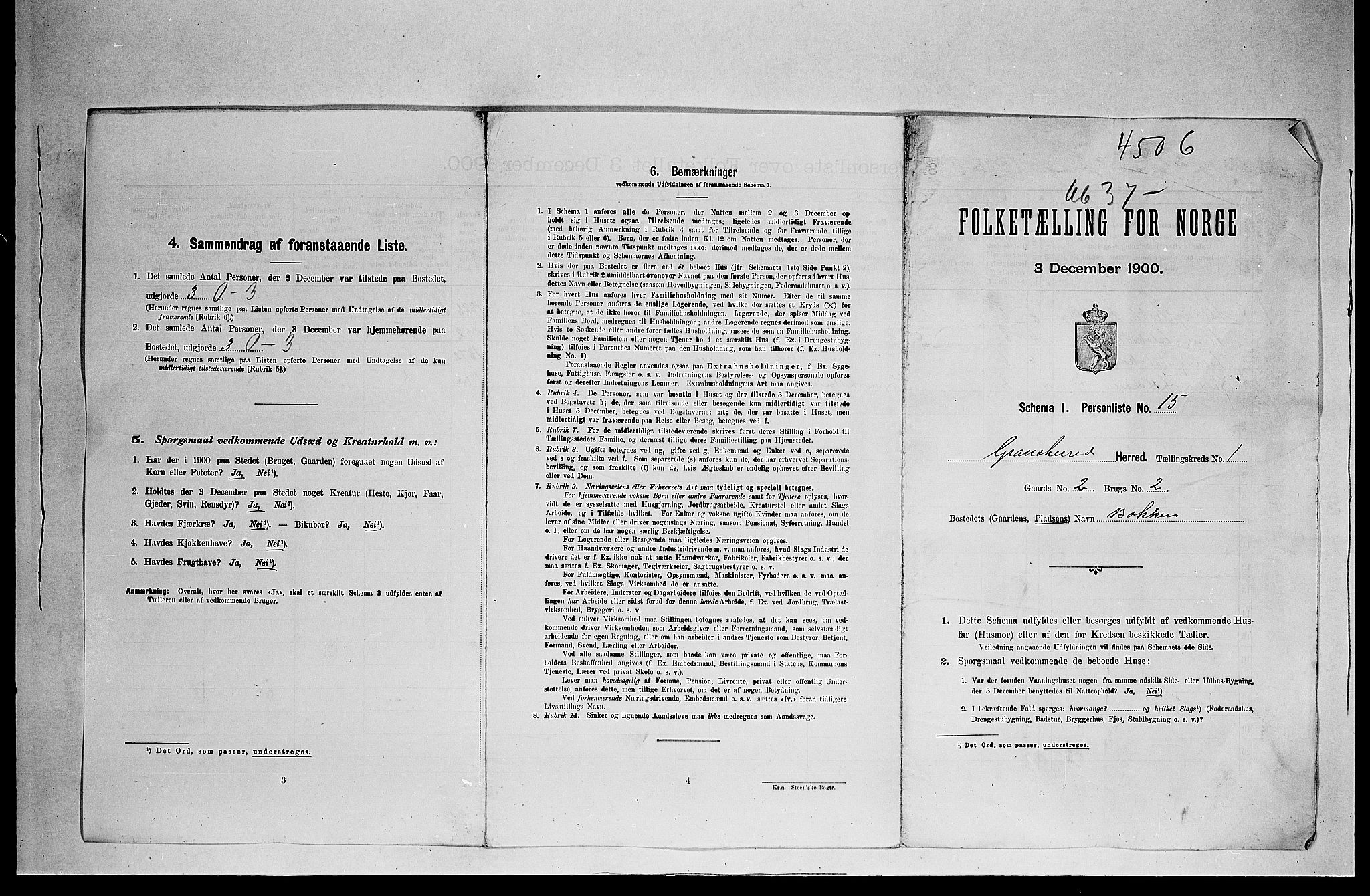 SAKO, 1900 census for Gransherad, 1900, p. 16