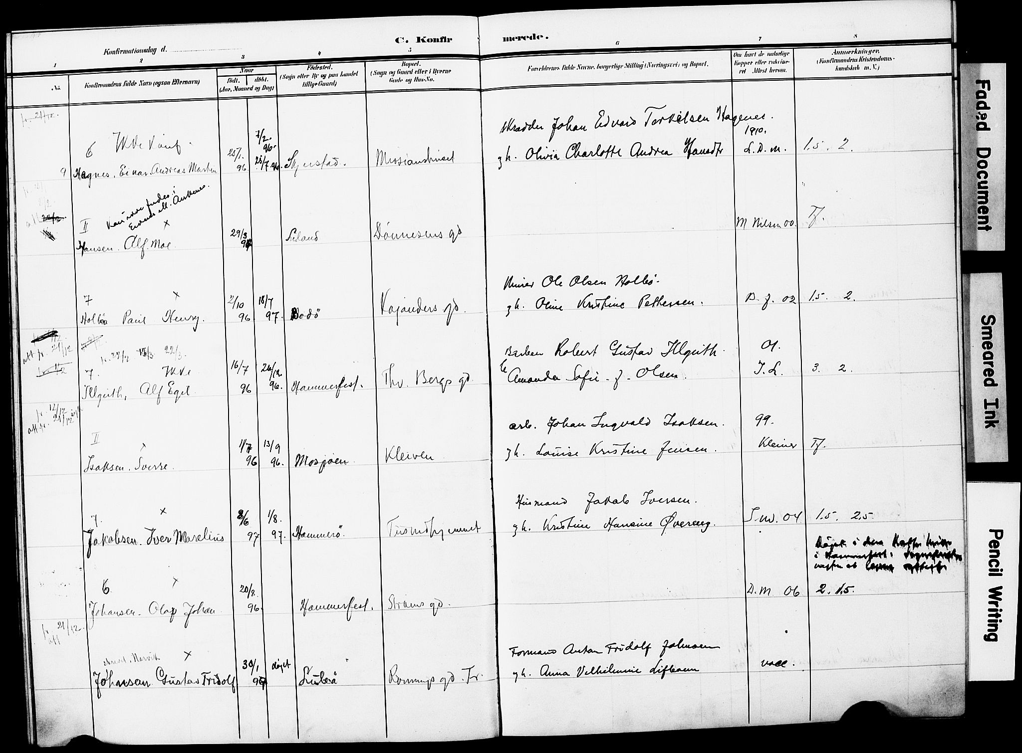 Ministerialprotokoller, klokkerbøker og fødselsregistre - Nordland, AV/SAT-A-1459/871/L0987: Parish register (official) no. 871A03, 1909-1914