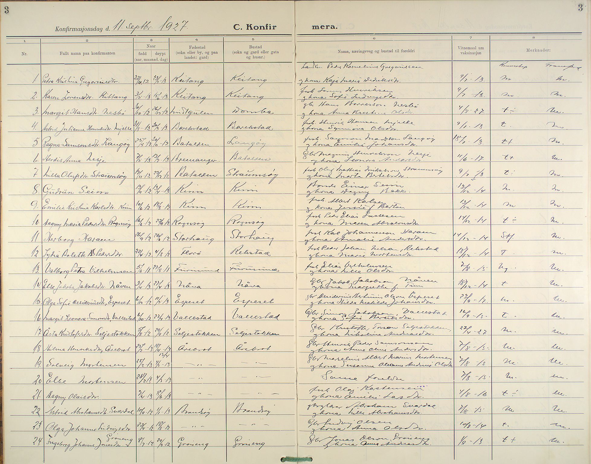 Kinn sokneprestembete, AV/SAB-A-80801/H/Haa/Haab/L0007: Parish register (official) no. B 7, 1926-1964, p. 3