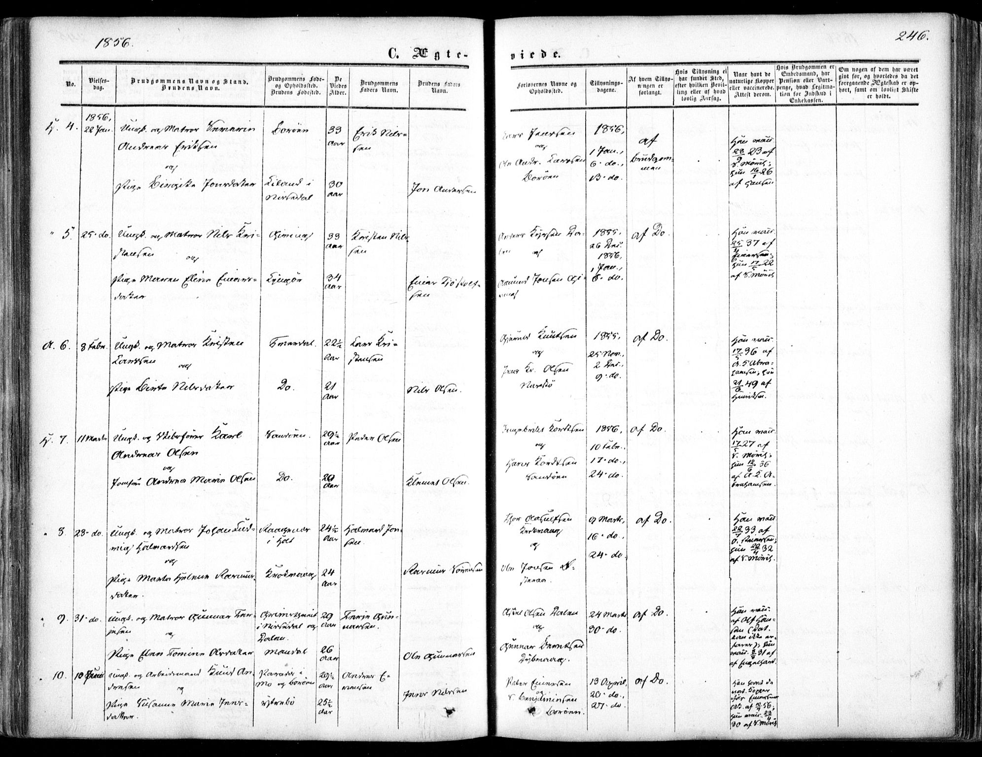 Dypvåg sokneprestkontor, AV/SAK-1111-0007/F/Fa/Faa/L0006: Parish register (official) no. A 6, 1855-1872, p. 246