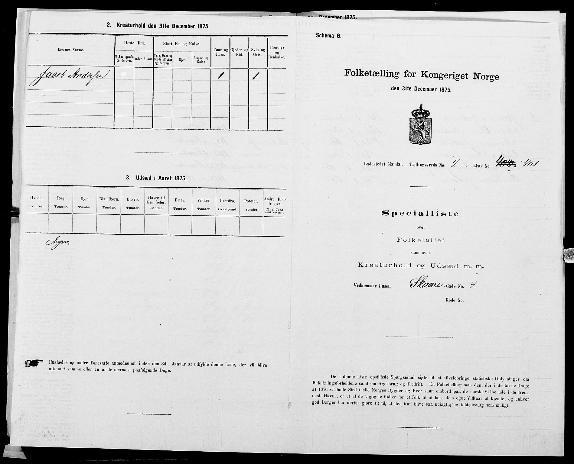 SAK, 1875 census for 1002B Mandal/Mandal, 1875, p. 840