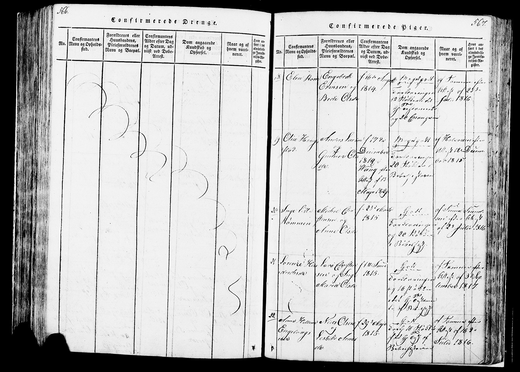 Løten prestekontor, AV/SAH-PREST-022/K/Ka/L0005: Parish register (official) no. 5, 1814-1832, p. 566-567