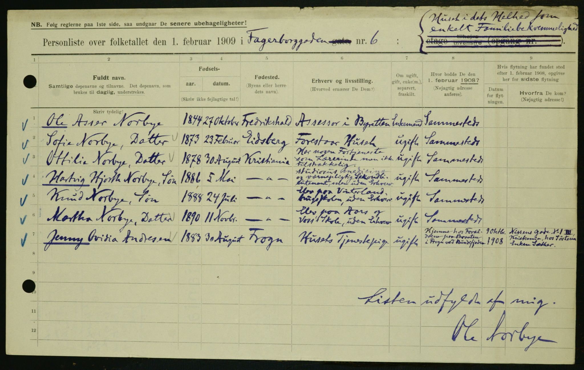 OBA, Municipal Census 1909 for Kristiania, 1909, p. 20676