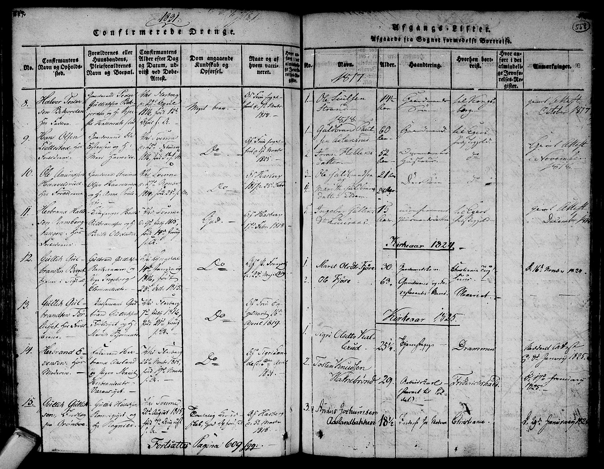 Flesberg kirkebøker, SAKO/A-18/F/Fa/L0005: Parish register (official) no. I 5, 1816-1834, p. 557-558
