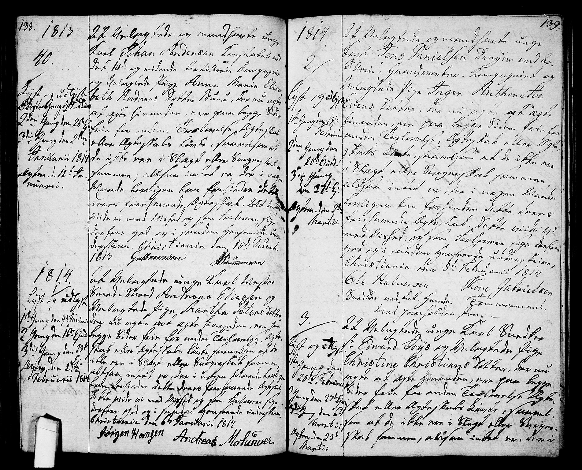 Oslo domkirke Kirkebøker, AV/SAO-A-10752/L/La/L0011: Best man's statements no. 11, 1807-1819, p. 138-139