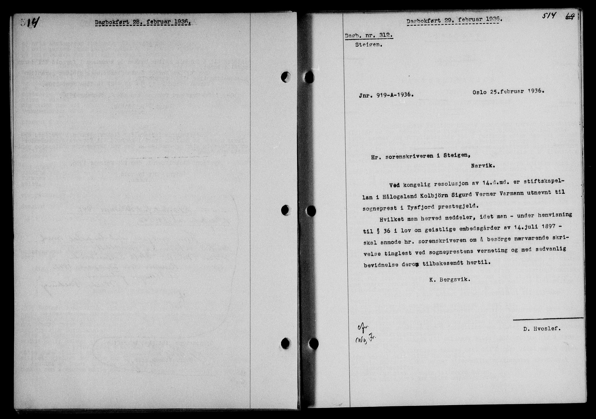 Steigen og Ofoten sorenskriveri, SAT/A-0030/1/2/2C/L0026: Mortgage book no. 30, 1935-1936, Deed date: 29.02.1936