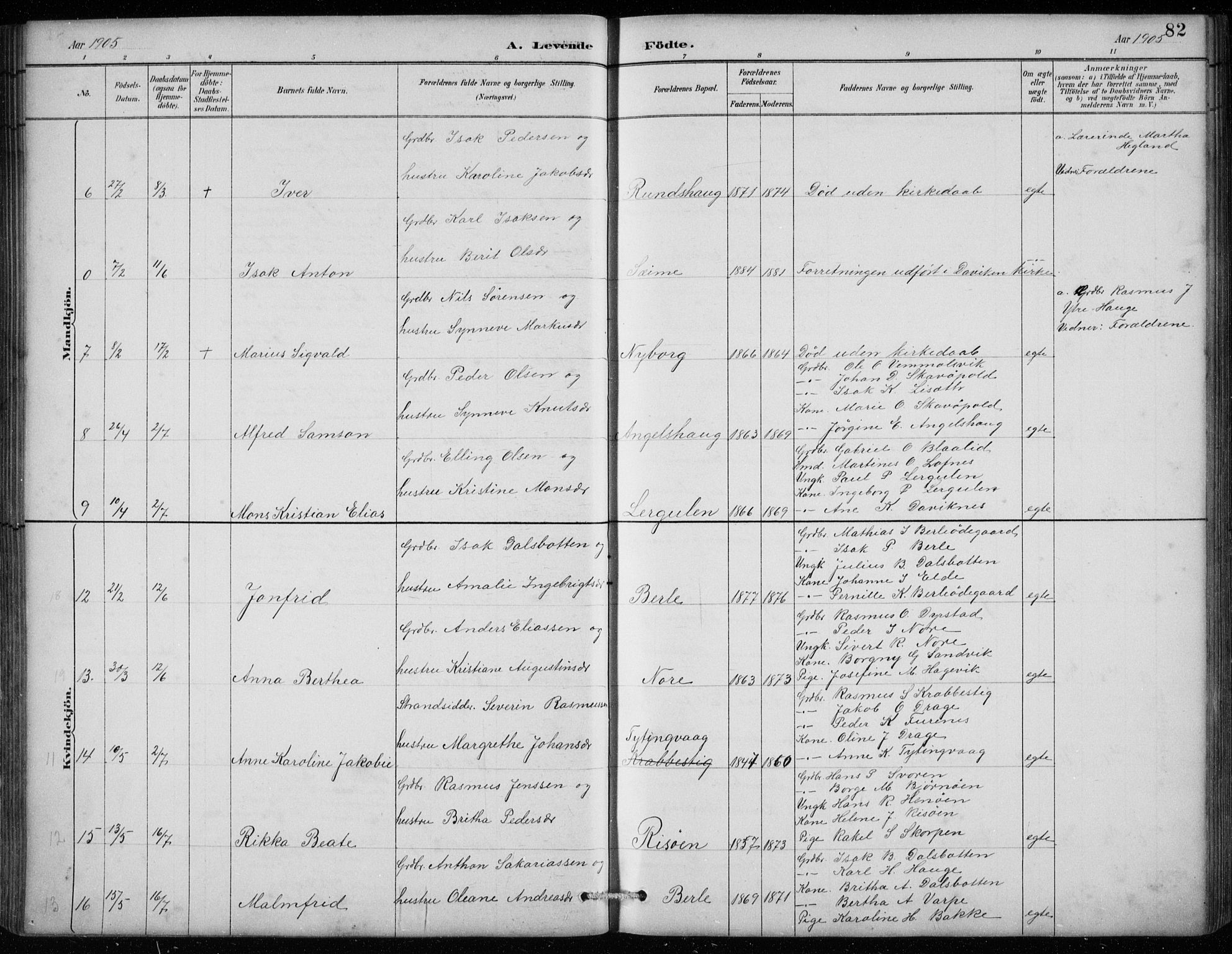 Davik sokneprestembete, AV/SAB-A-79701/H/Hab/Habc/L0002: Parish register (copy) no. C 2, 1889-1906, p. 82