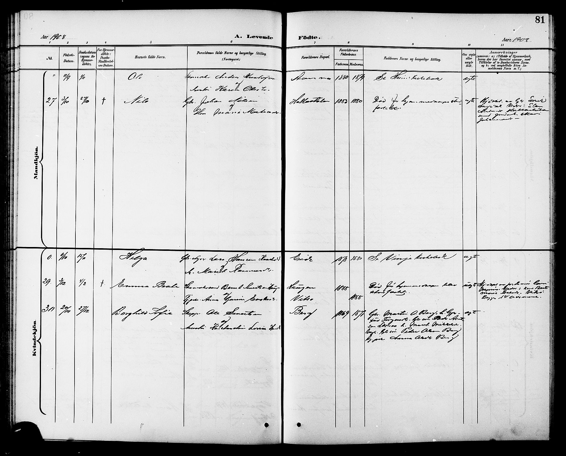 Ministerialprotokoller, klokkerbøker og fødselsregistre - Sør-Trøndelag, AV/SAT-A-1456/630/L0505: Parish register (copy) no. 630C03, 1899-1914, p. 81