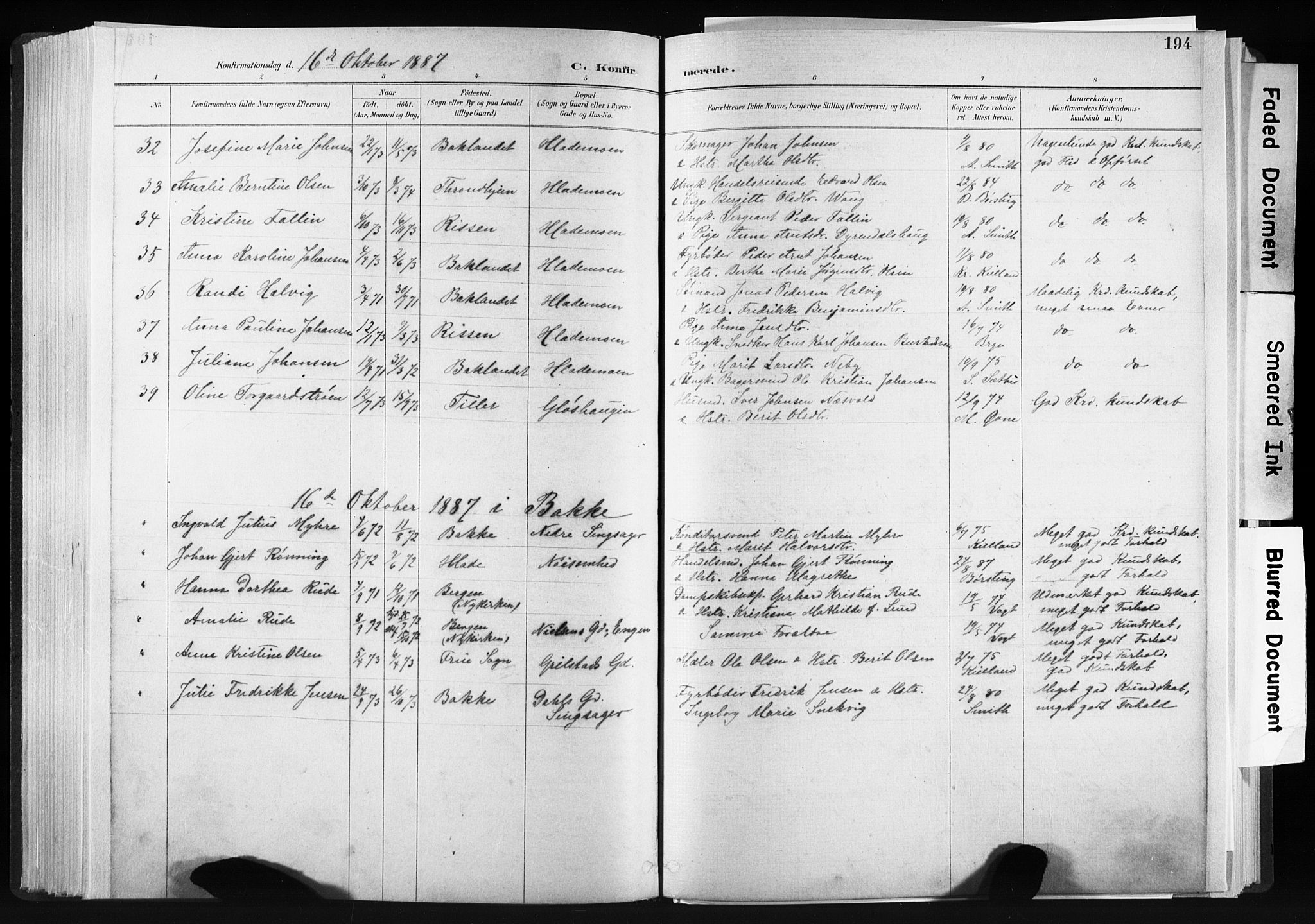 Ministerialprotokoller, klokkerbøker og fødselsregistre - Sør-Trøndelag, AV/SAT-A-1456/606/L0300: Parish register (official) no. 606A15, 1886-1893, p. 194