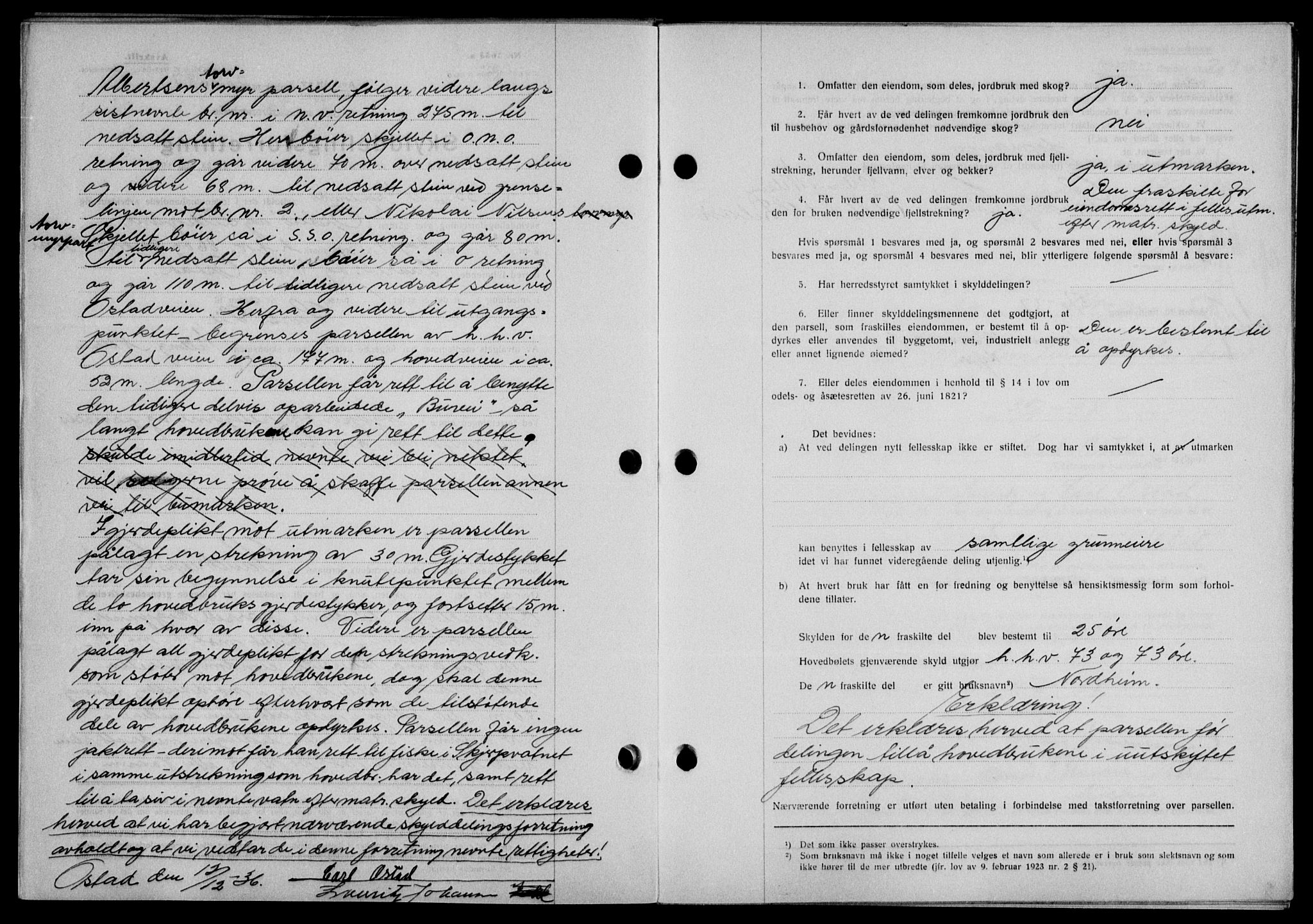Lofoten sorenskriveri, SAT/A-0017/1/2/2C/L0001a: Mortgage book no. 1a, 1936-1937, Diary no: : 206/1937