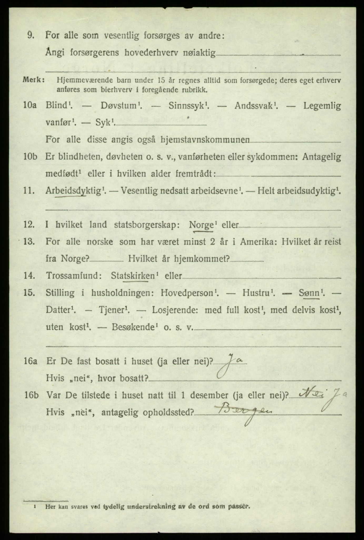 SAB, 1920 census for Sund, 1920, p. 1490